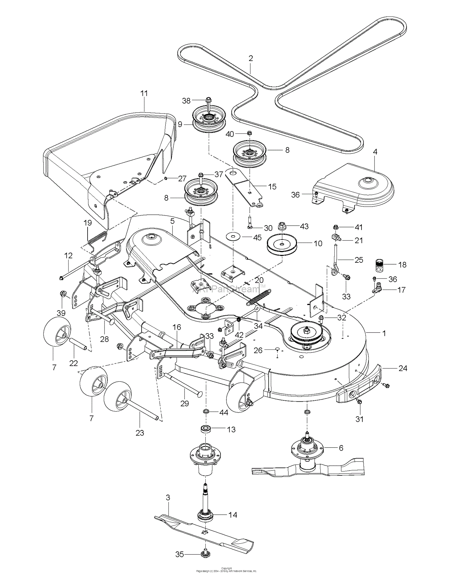 Husqvarna MZ 54 96769600100 (201712) Parts Diagram for MOWER DECK