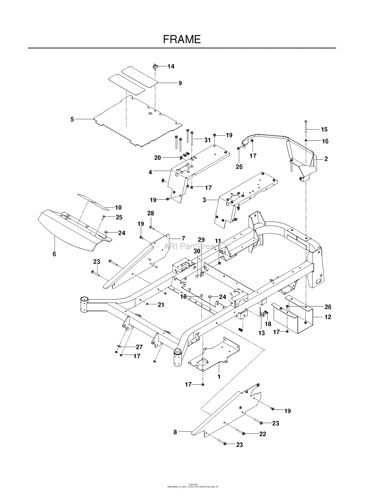 Husqvarna MZ 5424 S - 966698801 (2010-09) Parts Diagram for FRAME