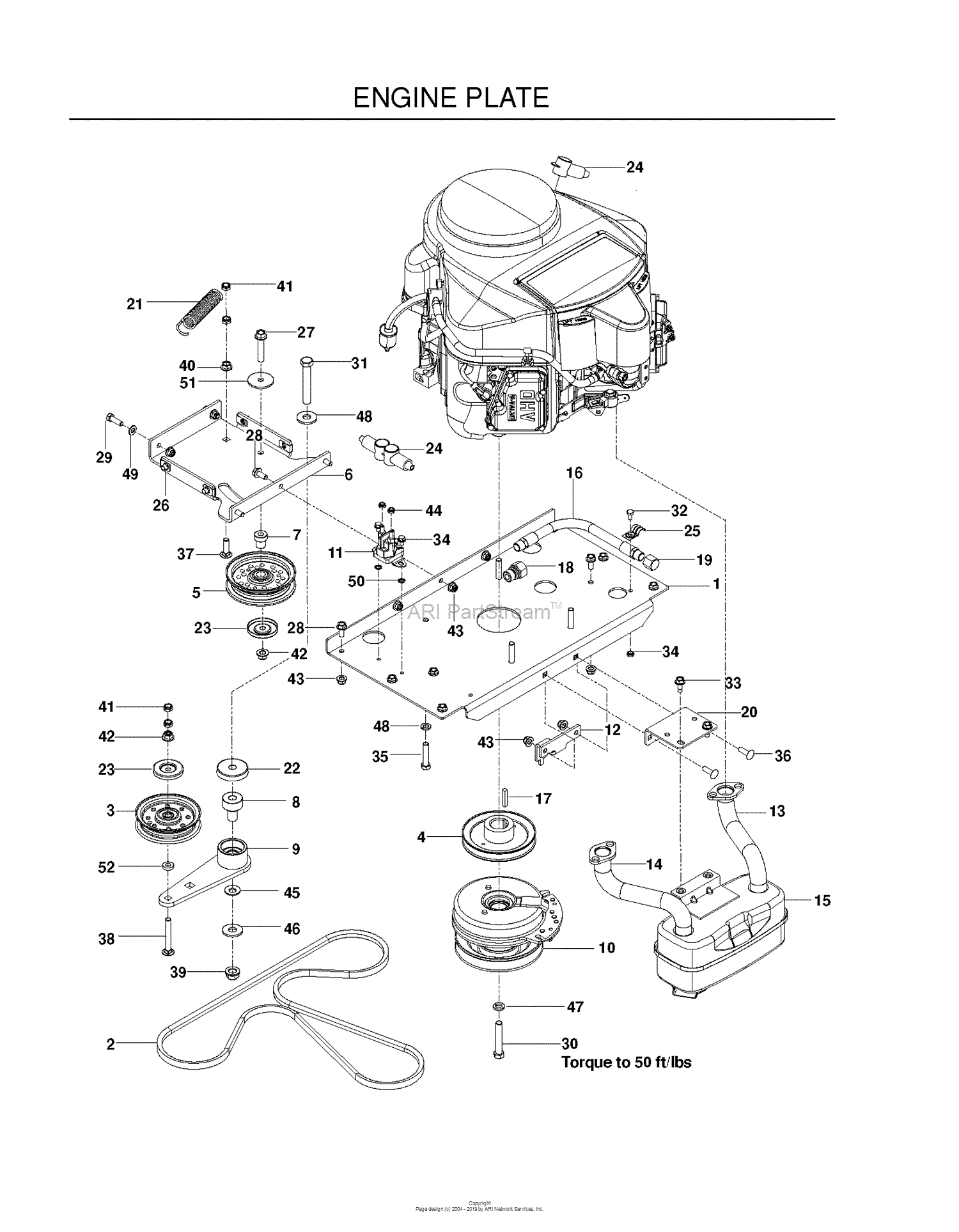 Husqvarna MZ 5424 S - 967003901 (2012-01) Parts Diagram for ENGINE PLATE