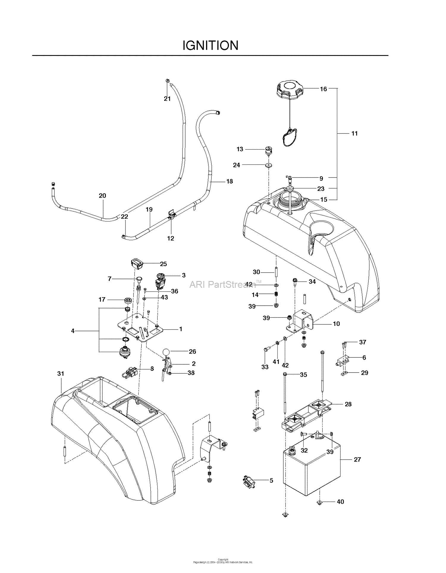 Husqvarna MZ 5424 S - 967003901 (2012-01) Parts Diagram for IGNITION SYSTEM