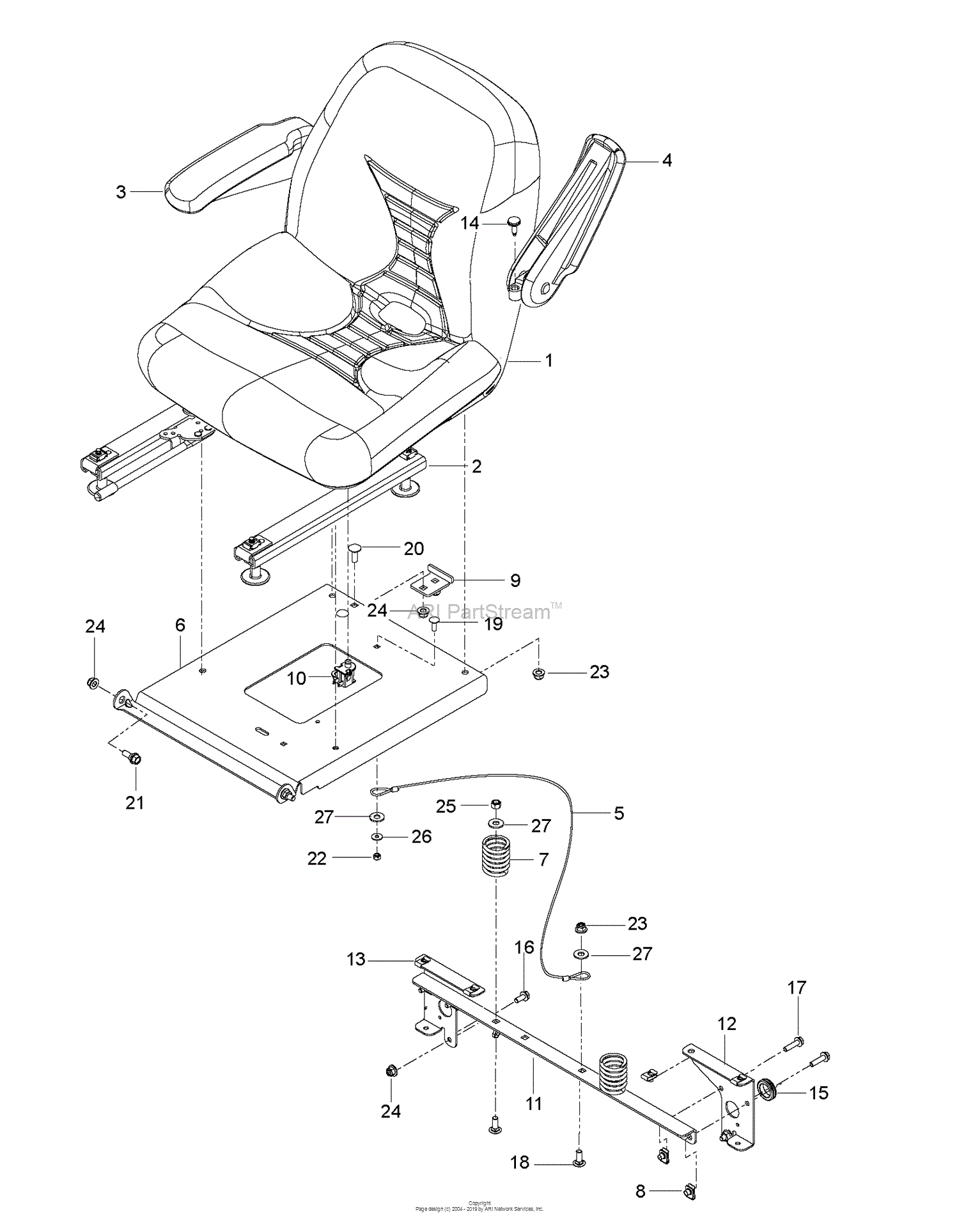 Husqvarna Mz 61 01 16 11 Parts Diagram For Seat