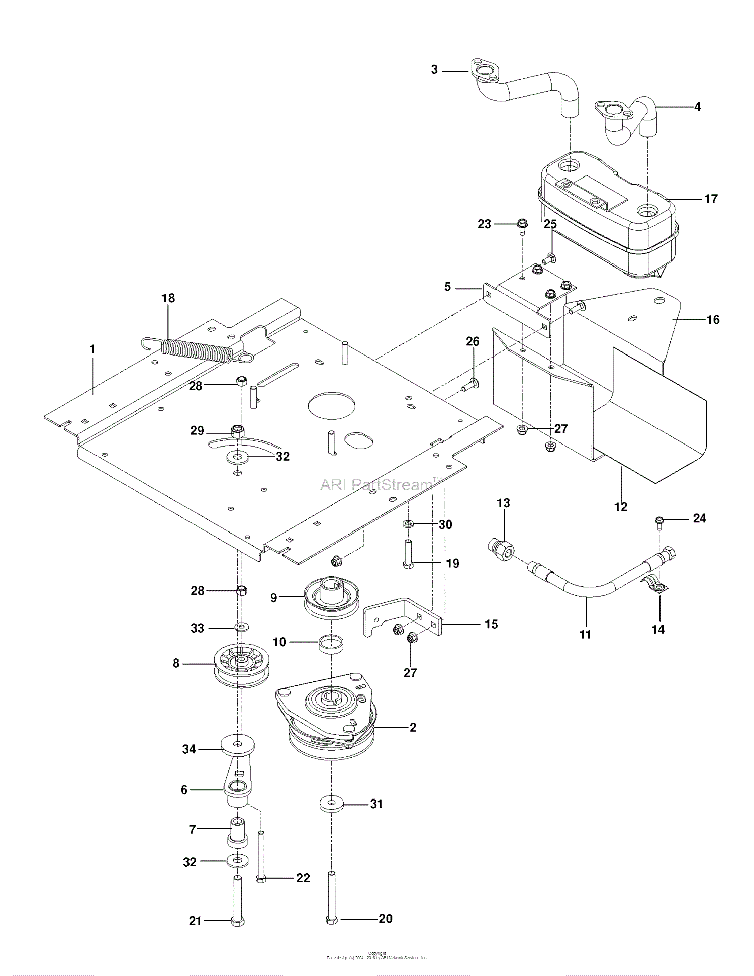 Husqvarna RZ 4221 BF - 967036502 Parts Diagram for ENGINE PLATE