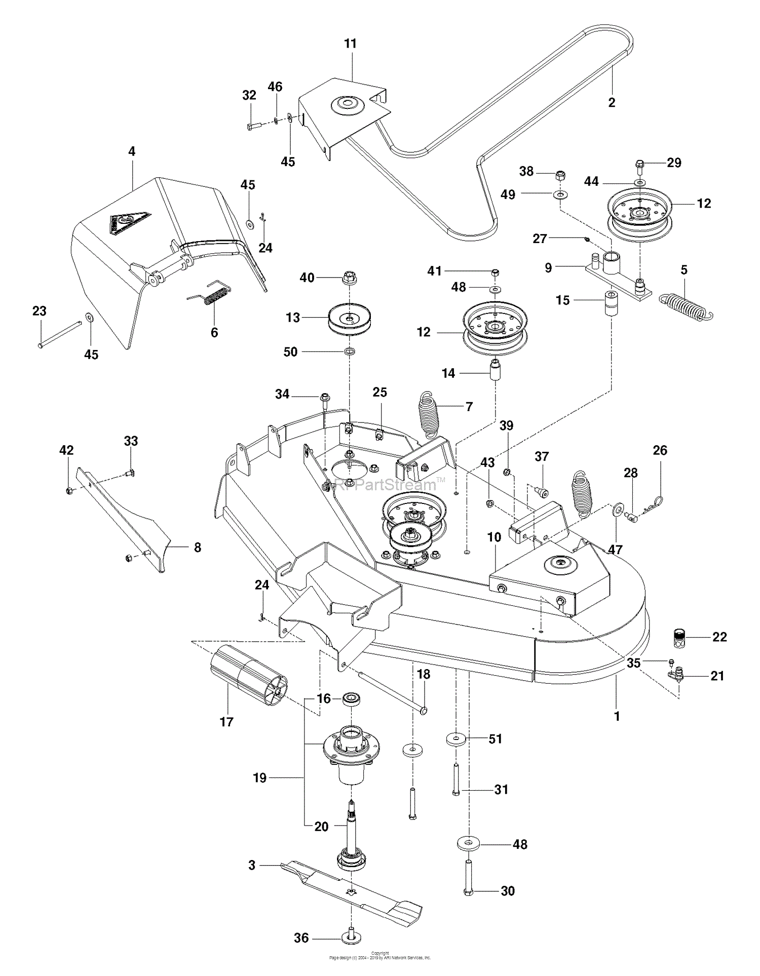 Husqvarna RZ 4221 BF - 967036502 Parts Diagram for MOWER DECK / CUTTING ...