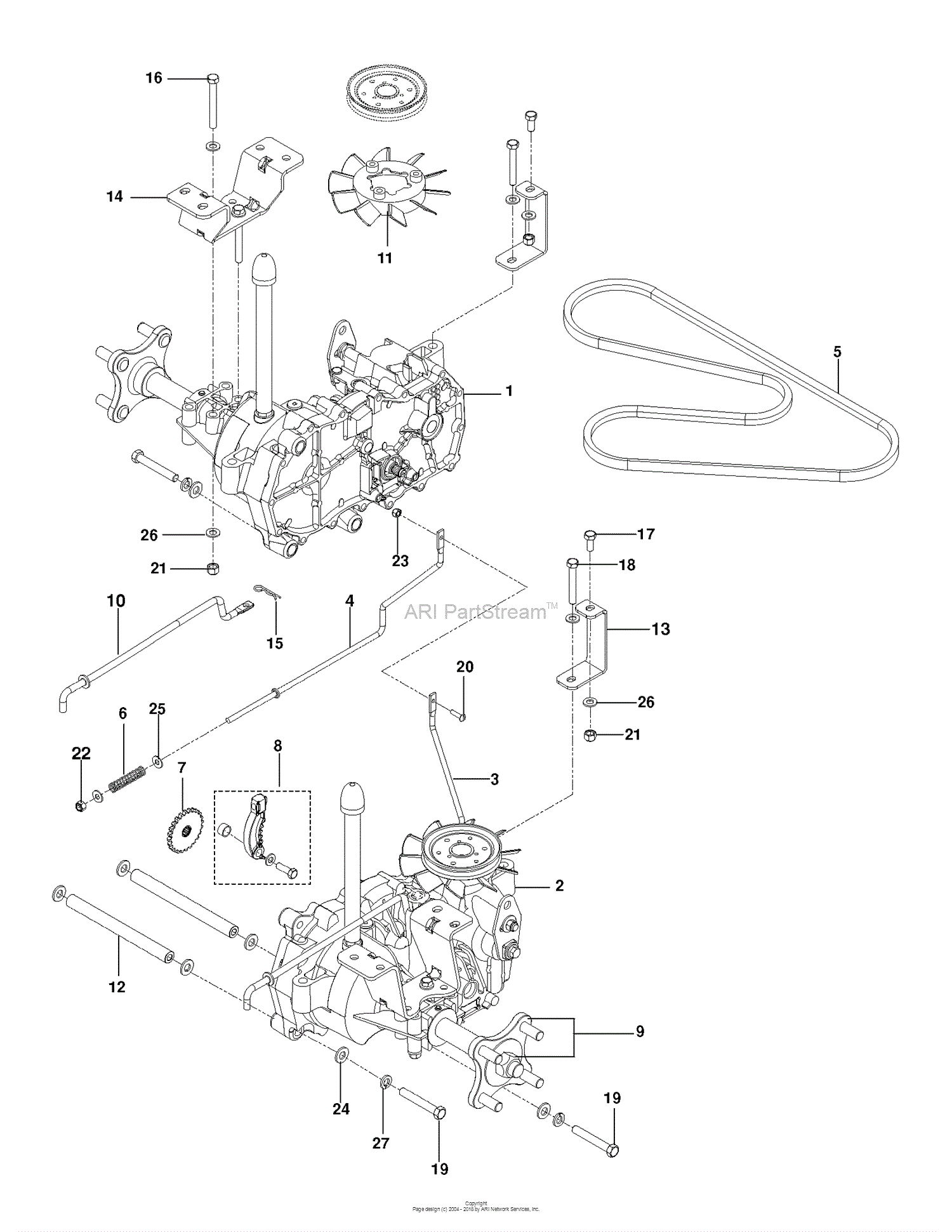 hydraulic lawn mower engine pump RZ 966659302  5424 Husqvarna Diagram for (2013  Parts 10)