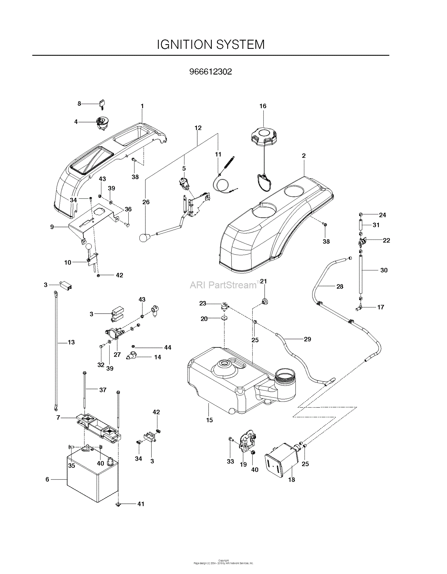 Husqvarna RZ3016 CA - 966612302 (2011-03) Parts Diagram for IGNITION SYSTEM