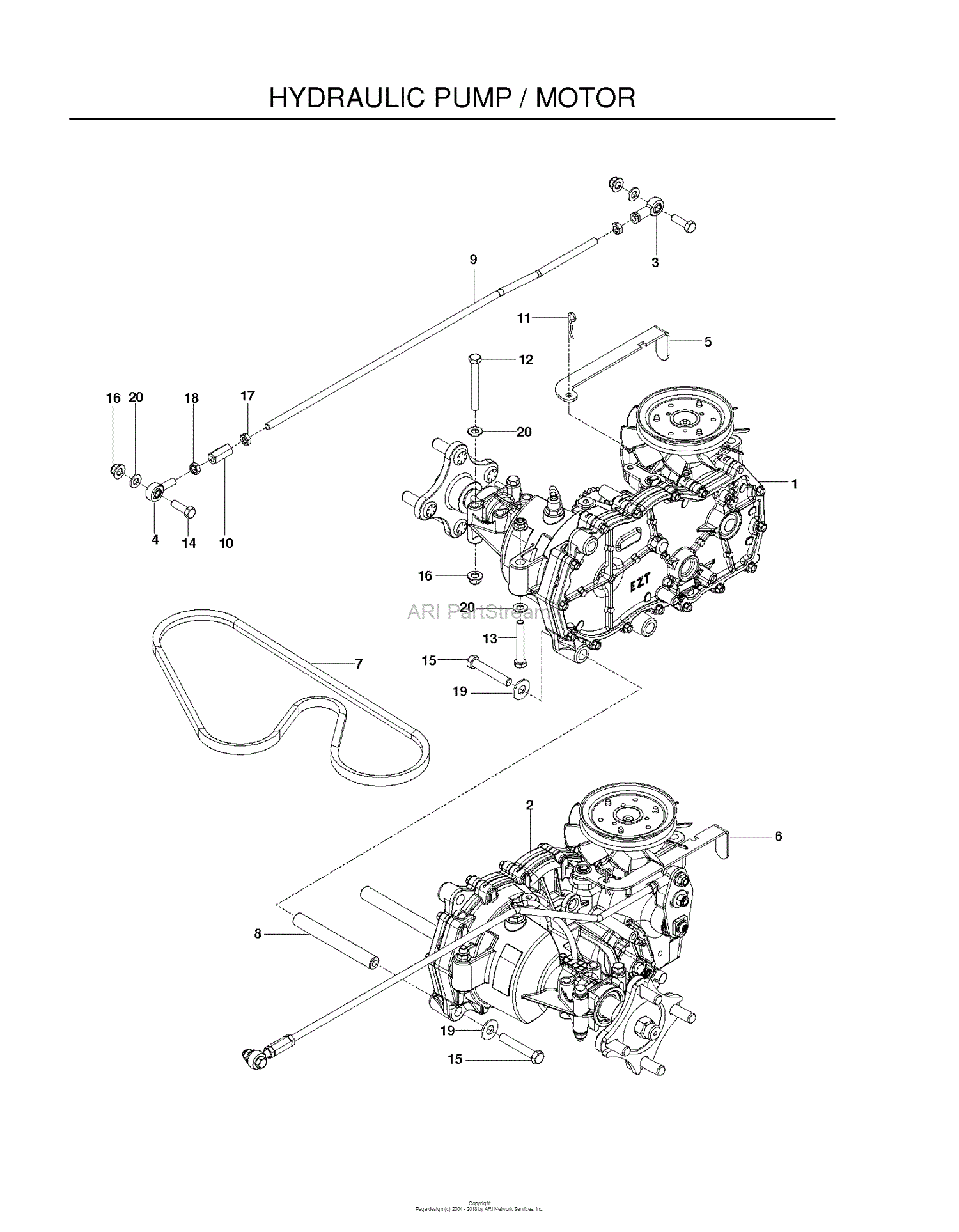 Husqvarna RZ4216 - 966612401 (2011-02) Parts Diagram for HYDRAULIC PUMP
