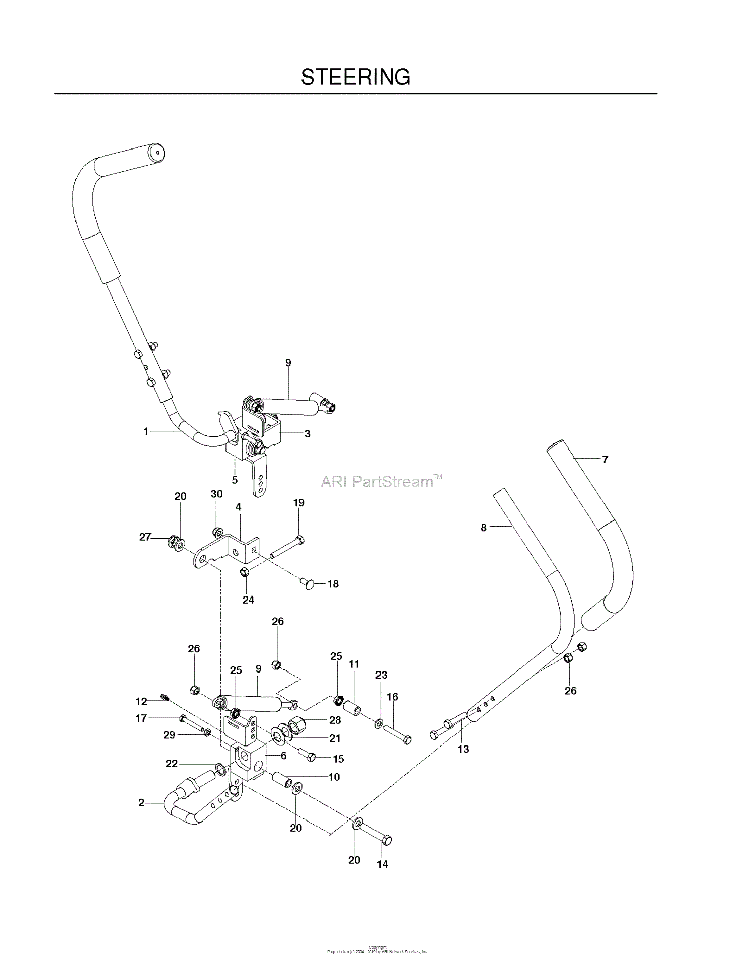 Husqvarna RZ4219 BF - 966582201 (2011-02) Parts Diagram for STEERING