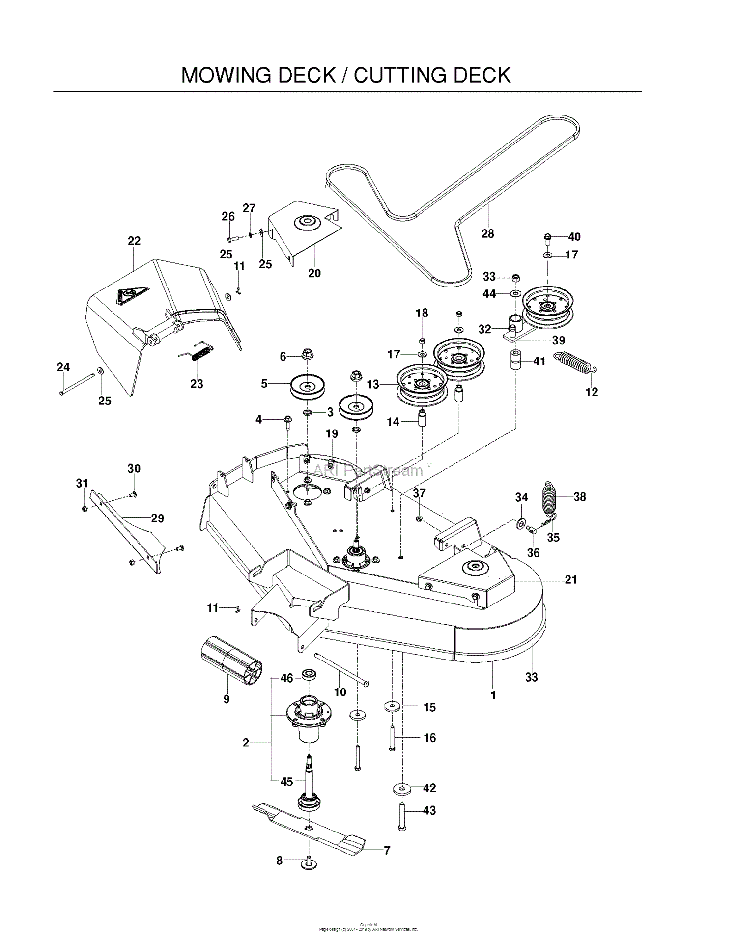 Husqvarna RZ4219F - 966495701 (2010-01) Parts Diagram for MOWER DECK ...