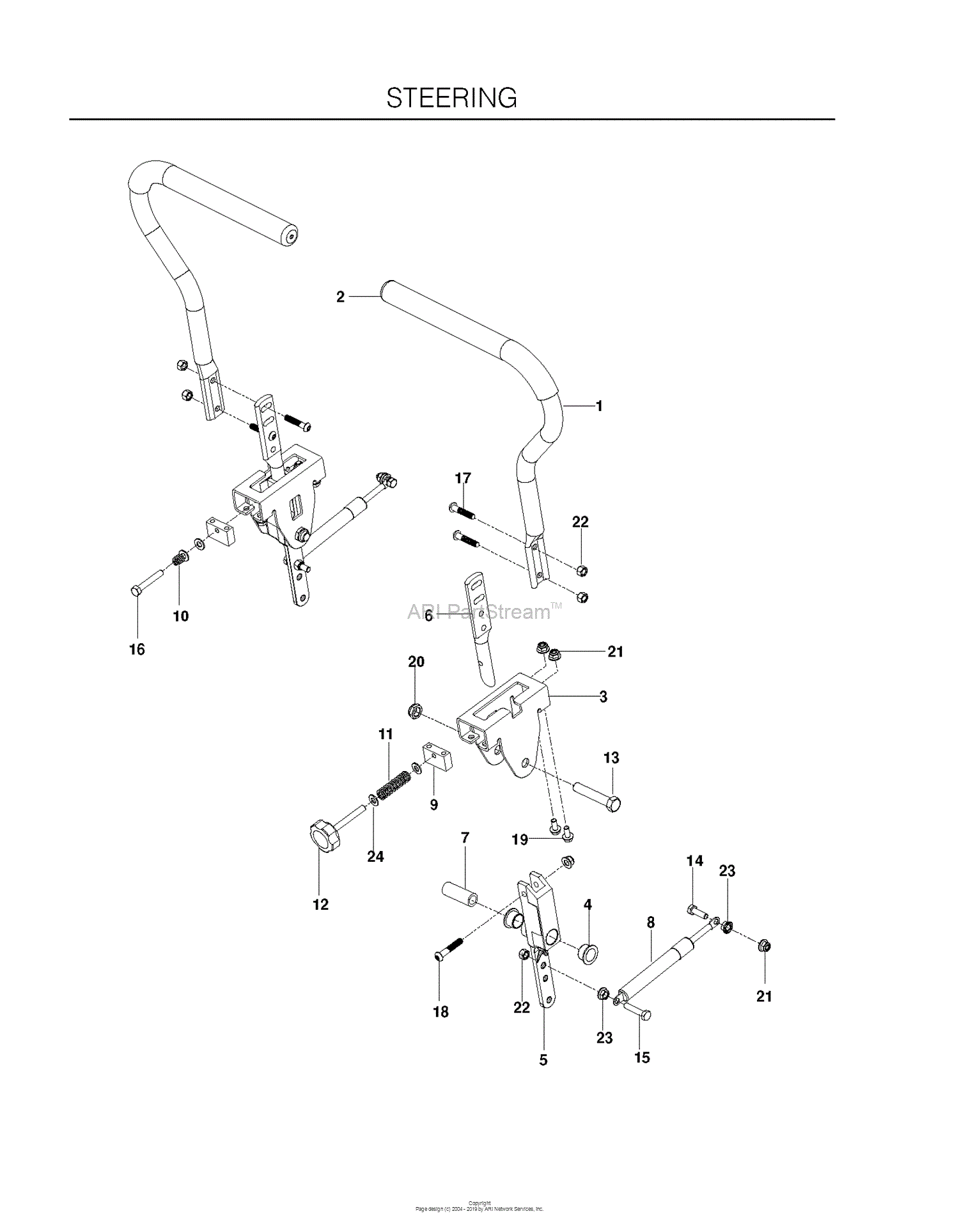 Husqvarna RZ4222F 967036501 2011 12 Parts Diagram for STEERING