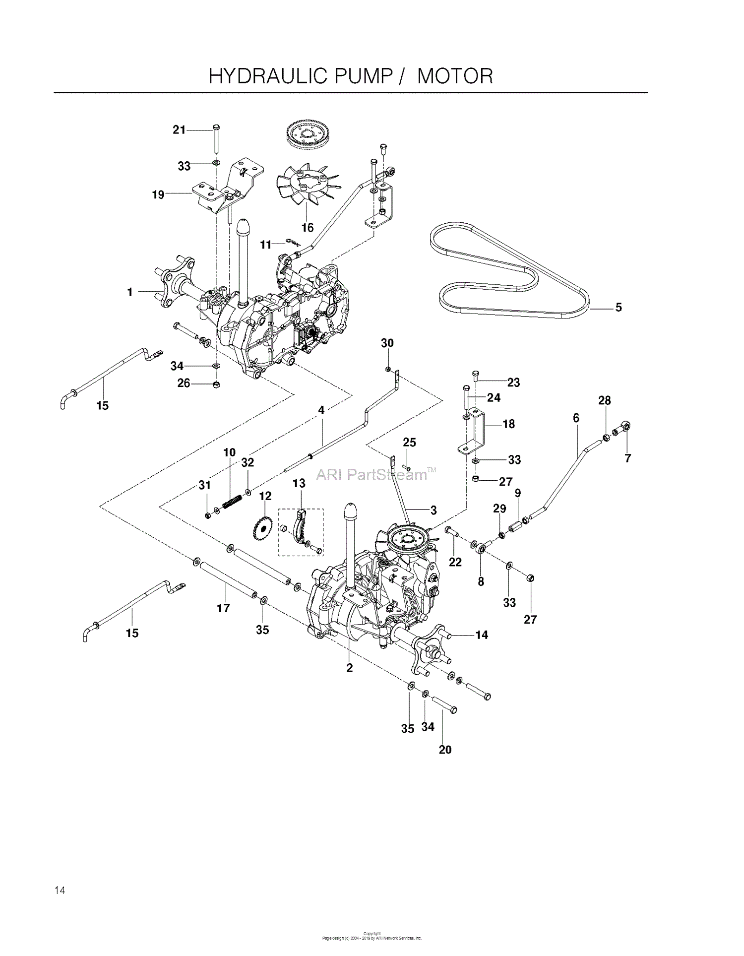 Husqvarna RZ4623 - 967009802 (2011-11) Parts Diagram for HYDRAULIC PUMP