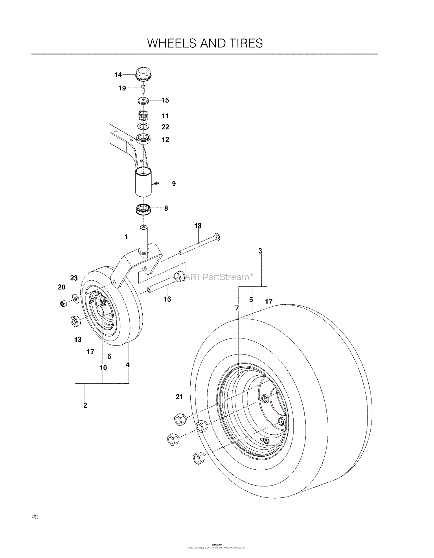 Husqvarna RZ4824F - 967003801 (2012-02) Parts Diagram for WHEELS TIRES