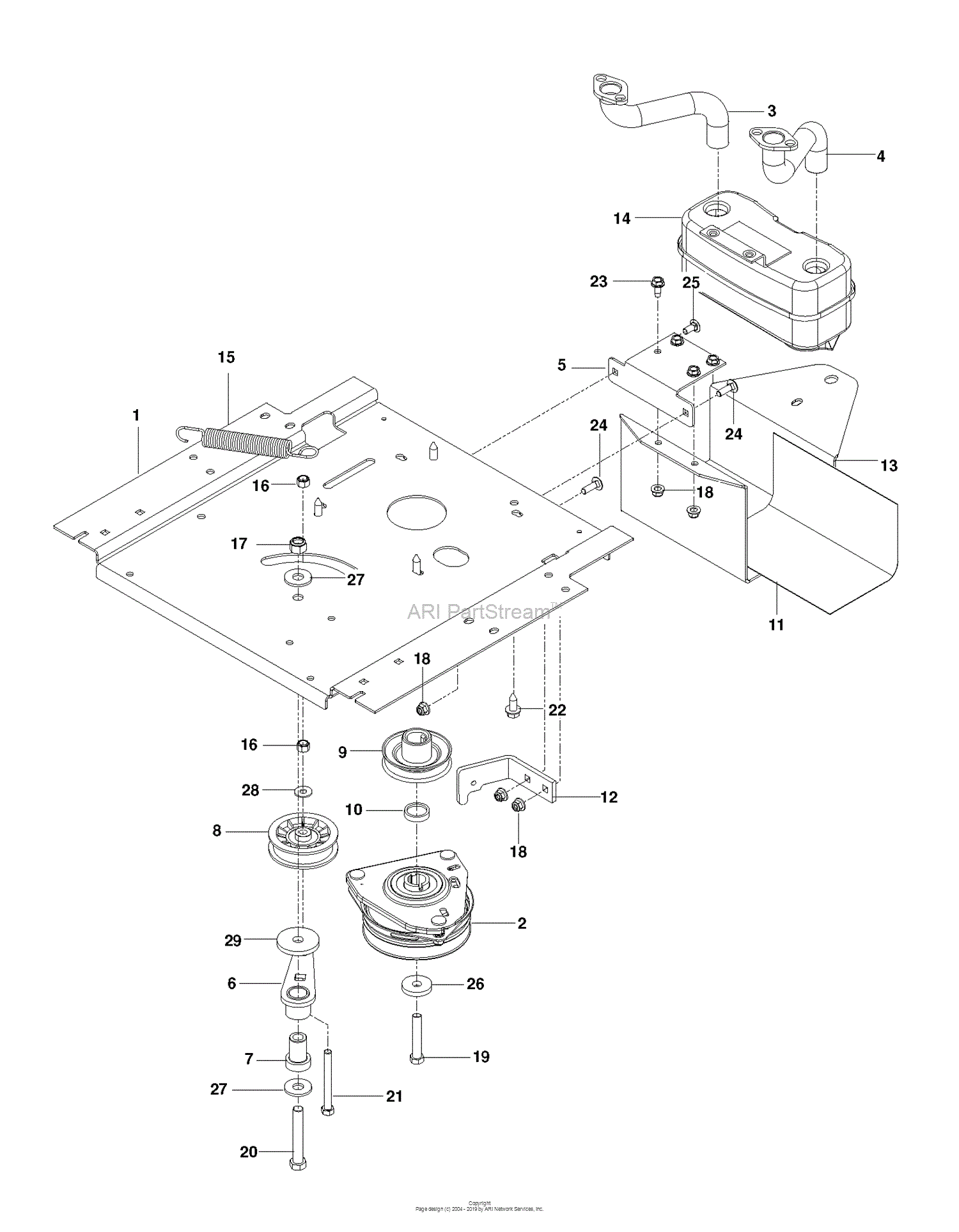 Husqvarna RZ4824TF BF - 967003803 (2012-06) Parts Diagram for ENGINE PLATE