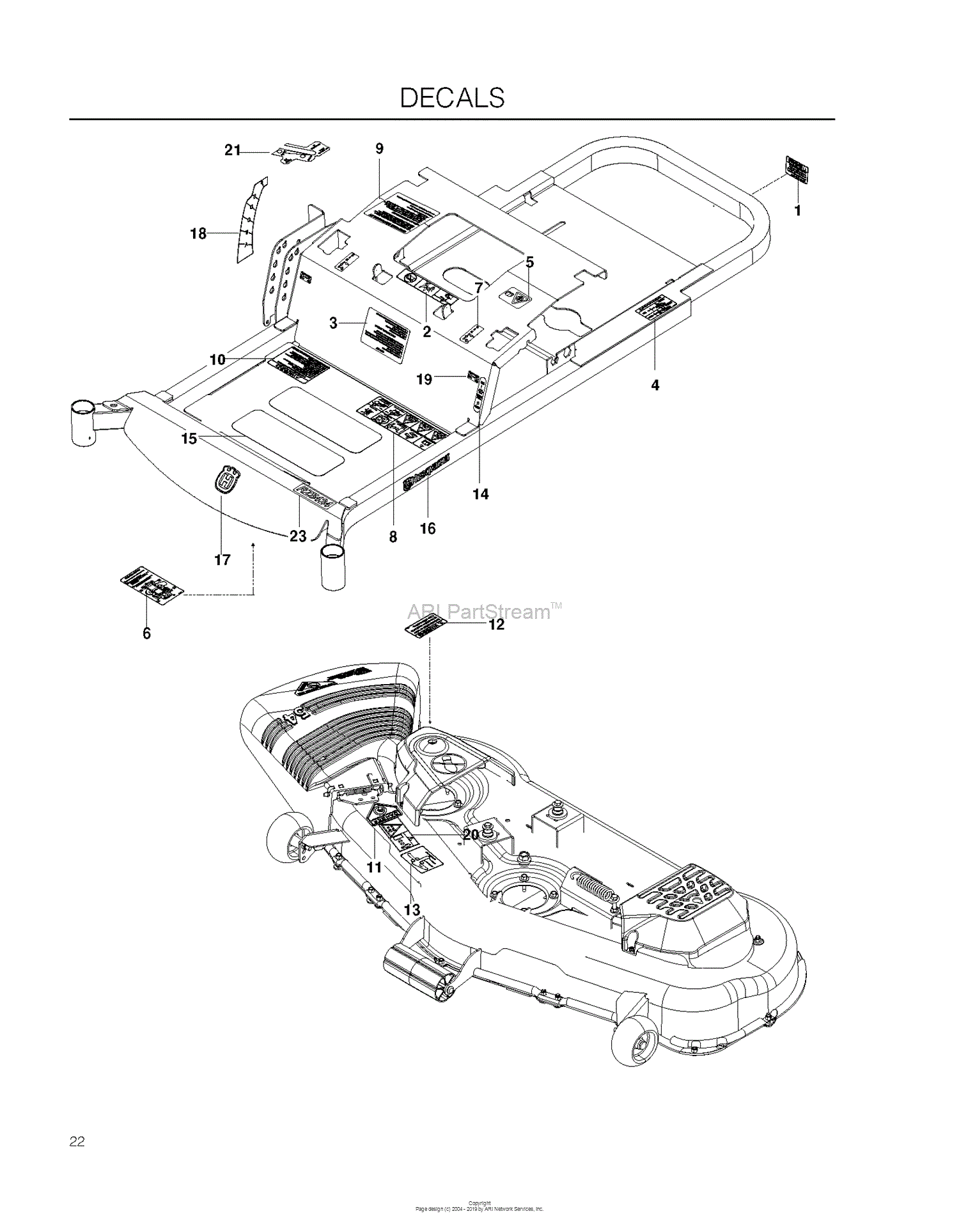 Husqvarna RZ5424 - 967003701 (2012-01) Parts Diagram for DECALS