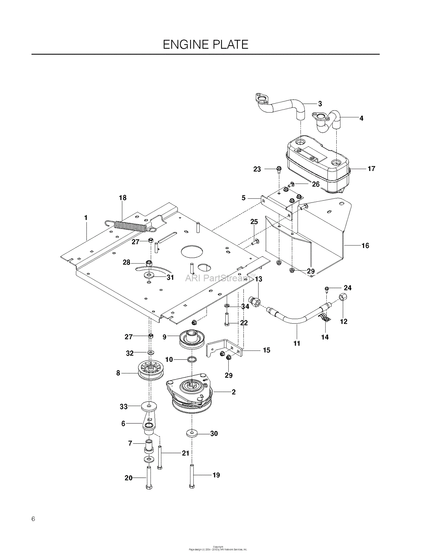 Husqvarna RZ5424 - 967003701 (2012-01) Parts Diagram for ENGINE PLATE