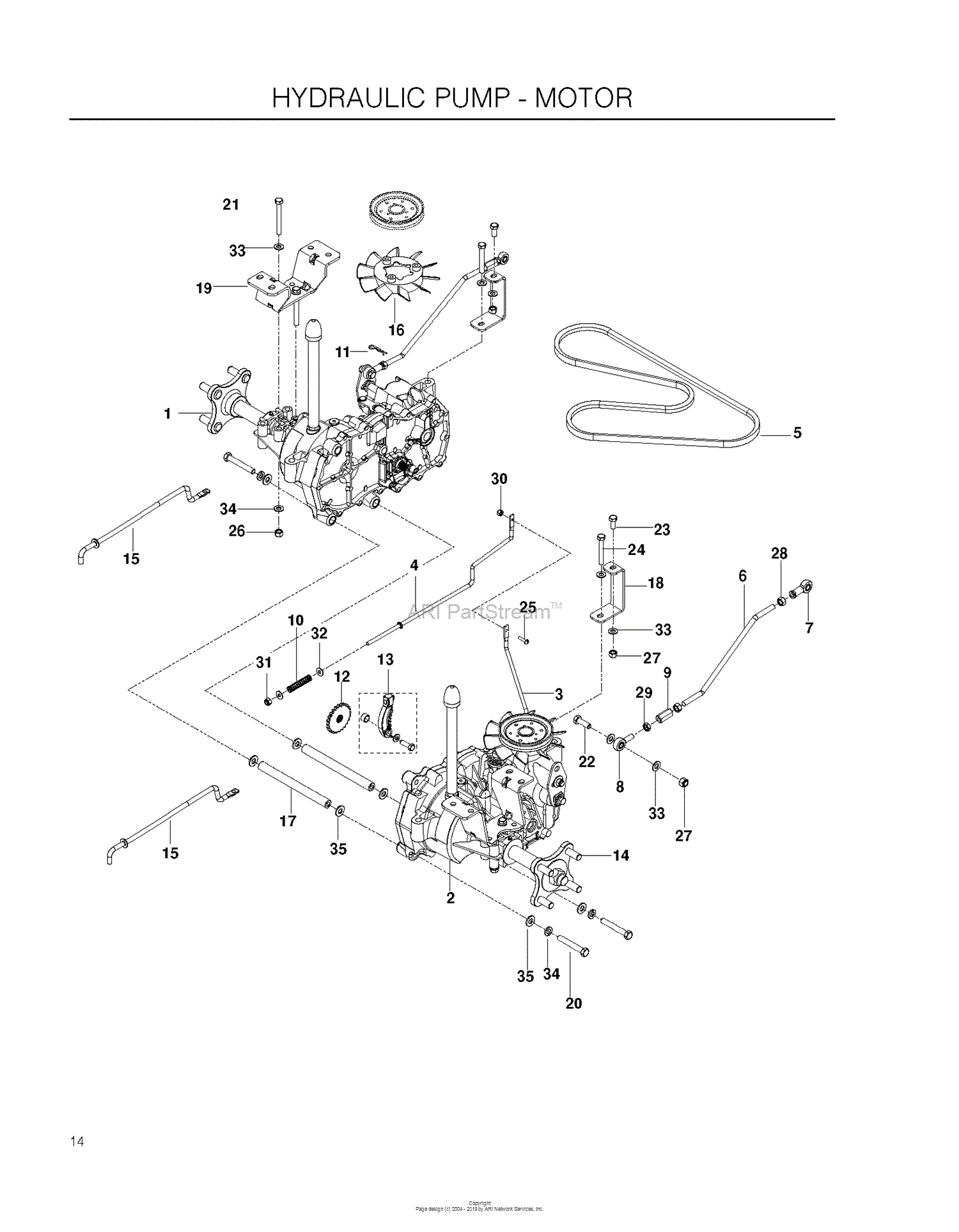 Husqvarna RZ5426 - 967003602 (2012-01) Parts Diagram for HYDRAULIC PUMP