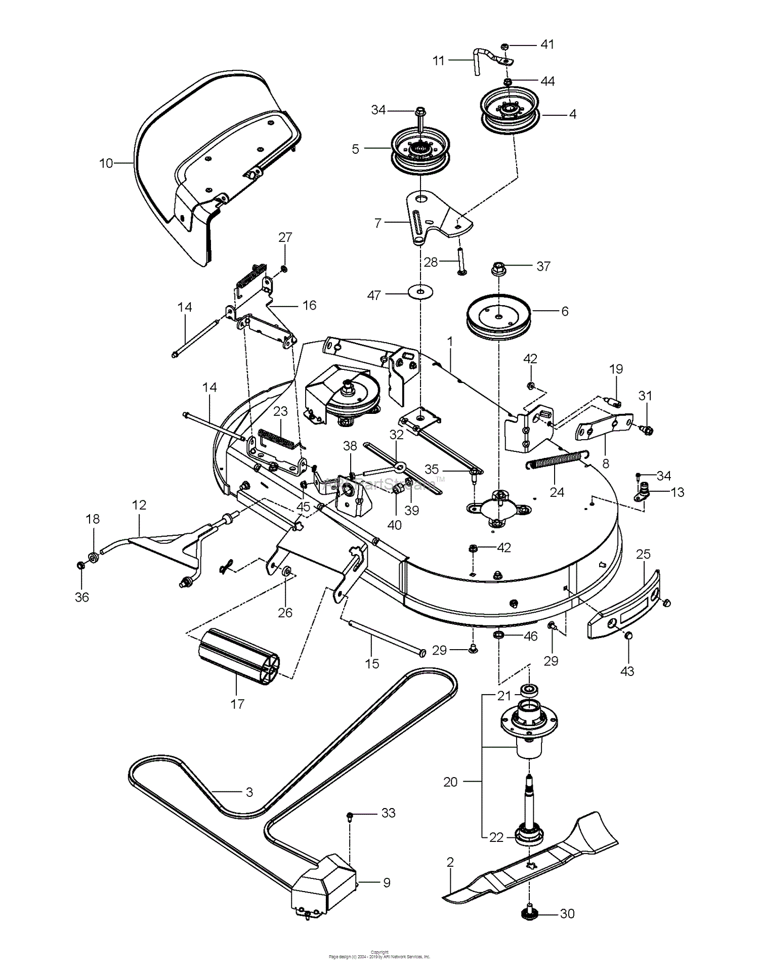 Husqvarna Z 242F 96727190100 (201611) Parts Diagram for MOWER DECK