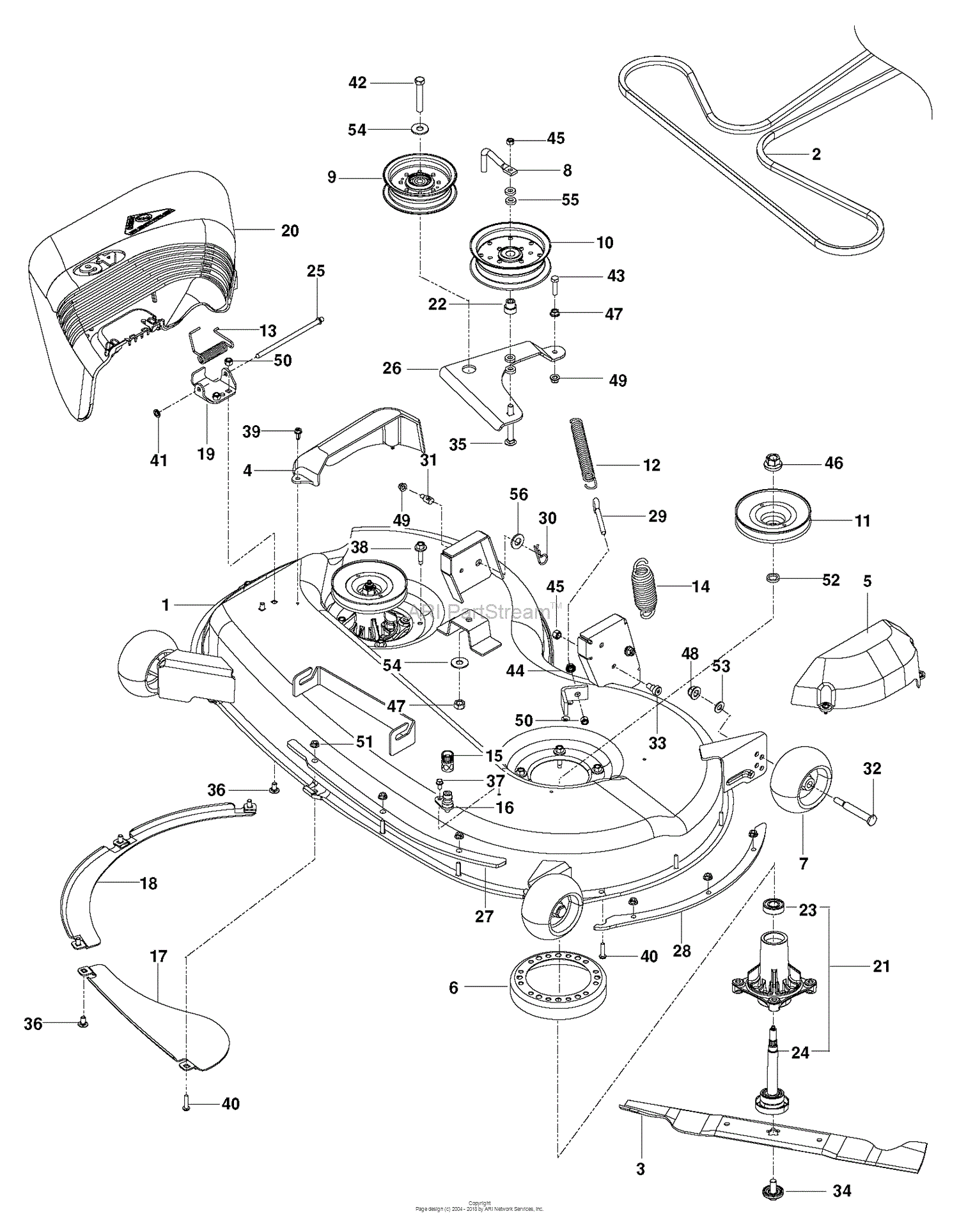 husqvarna mower drive belt diagram