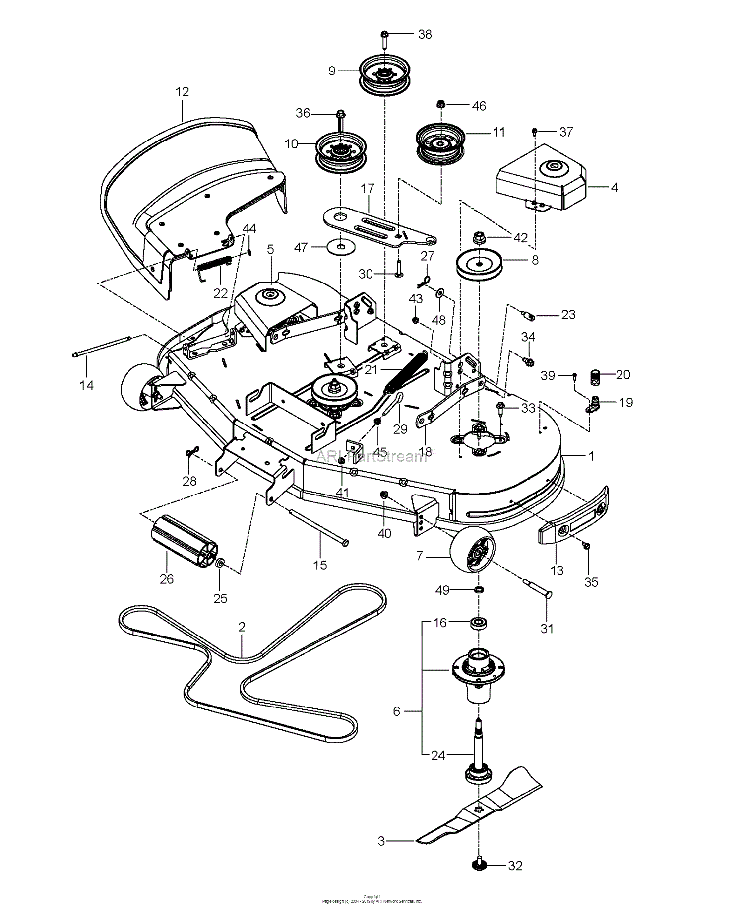Husqvarna Z F Parts Diagram For Mower Deck