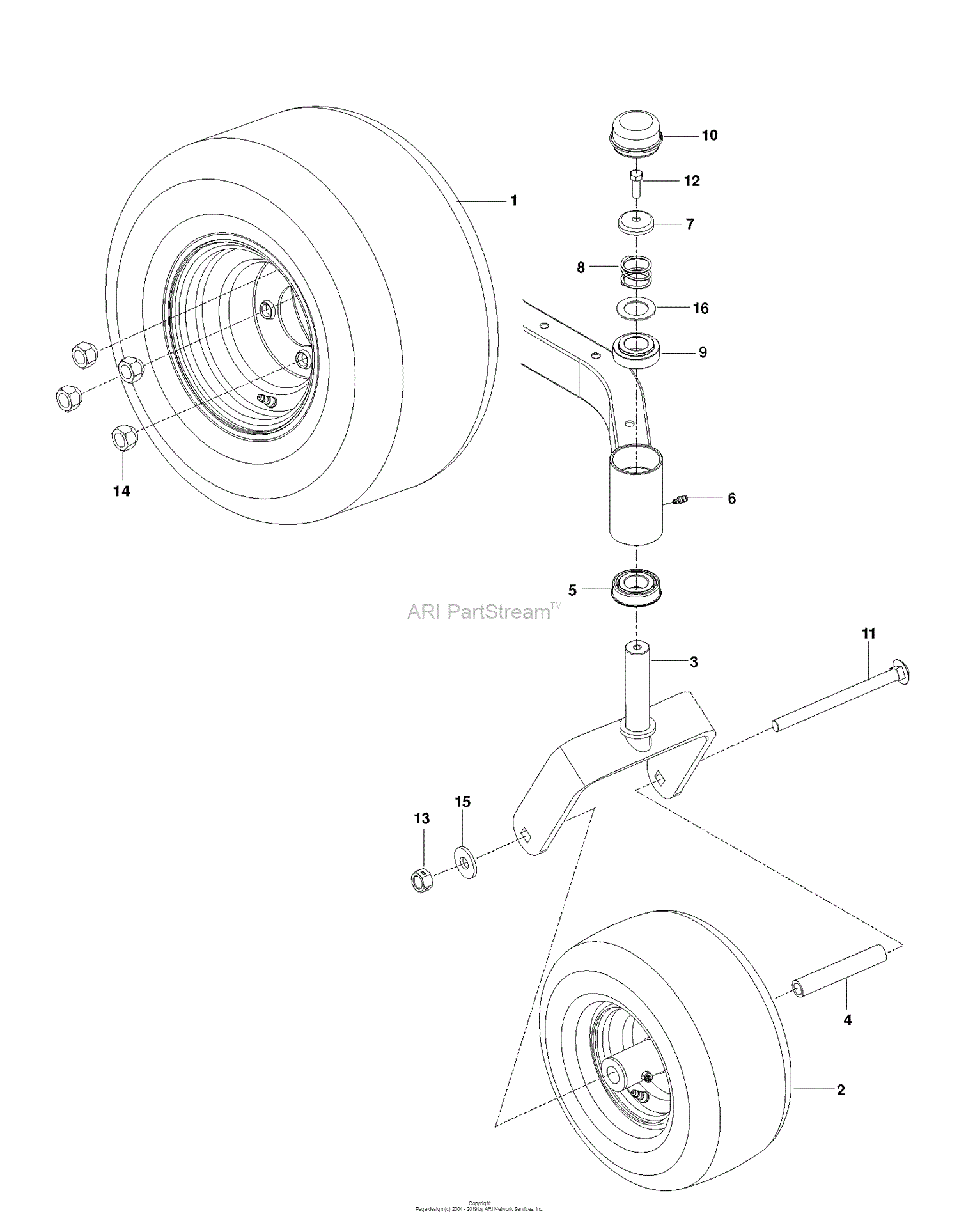 Husqvarna Z 248F 967336701 (201501) Parts Diagram for WHEELS TIRES