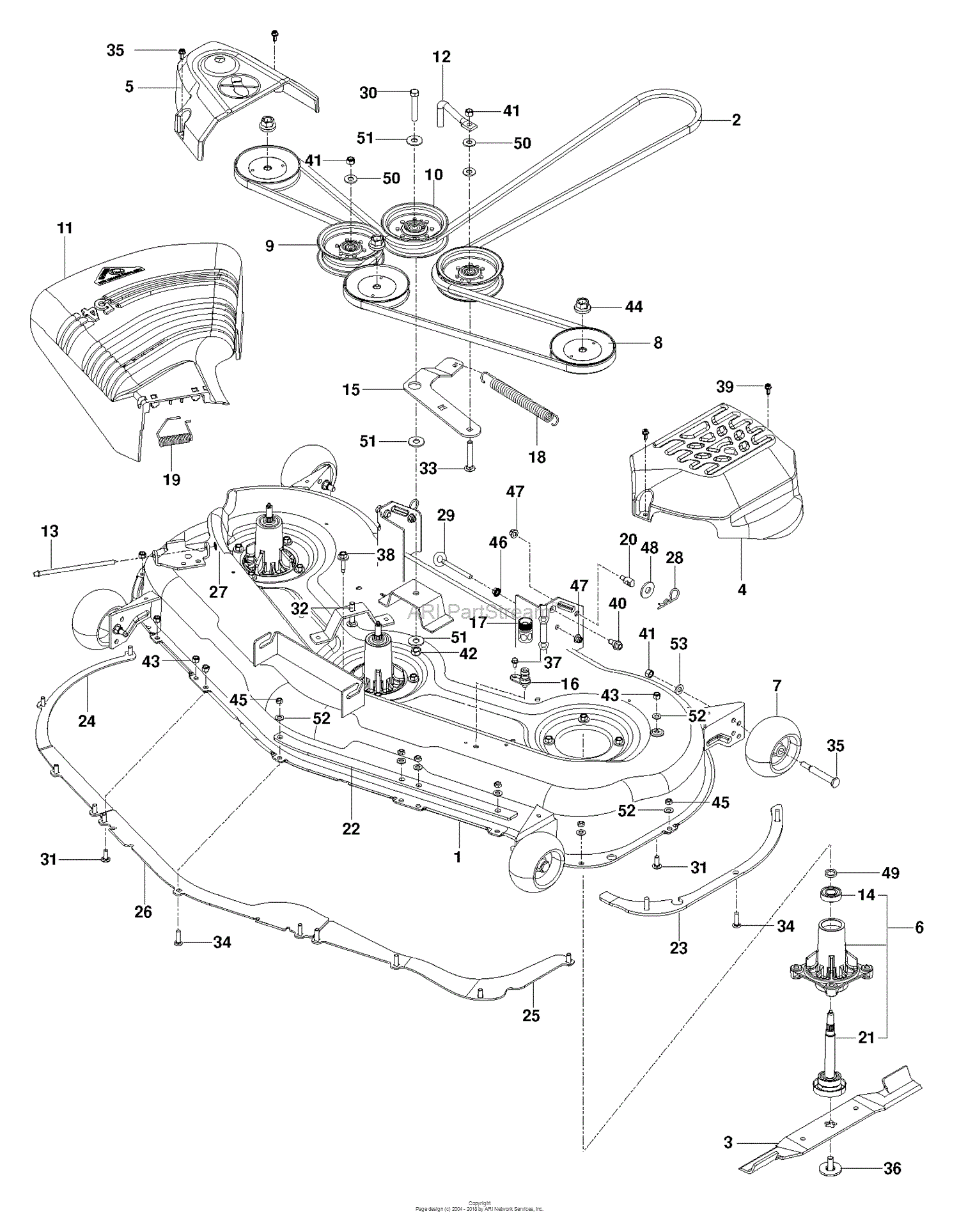 Parts Diagram For Mower Deck Cutting