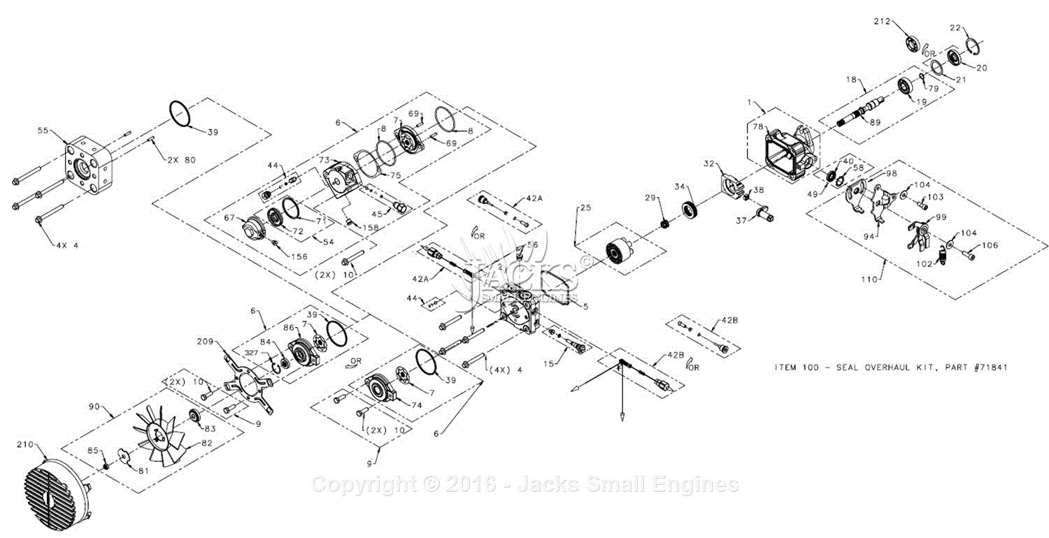 Hydro Gear PC-AAGG-MB1X-XXXX Parts Diagram for Pump Before SN 8001PXXXXX