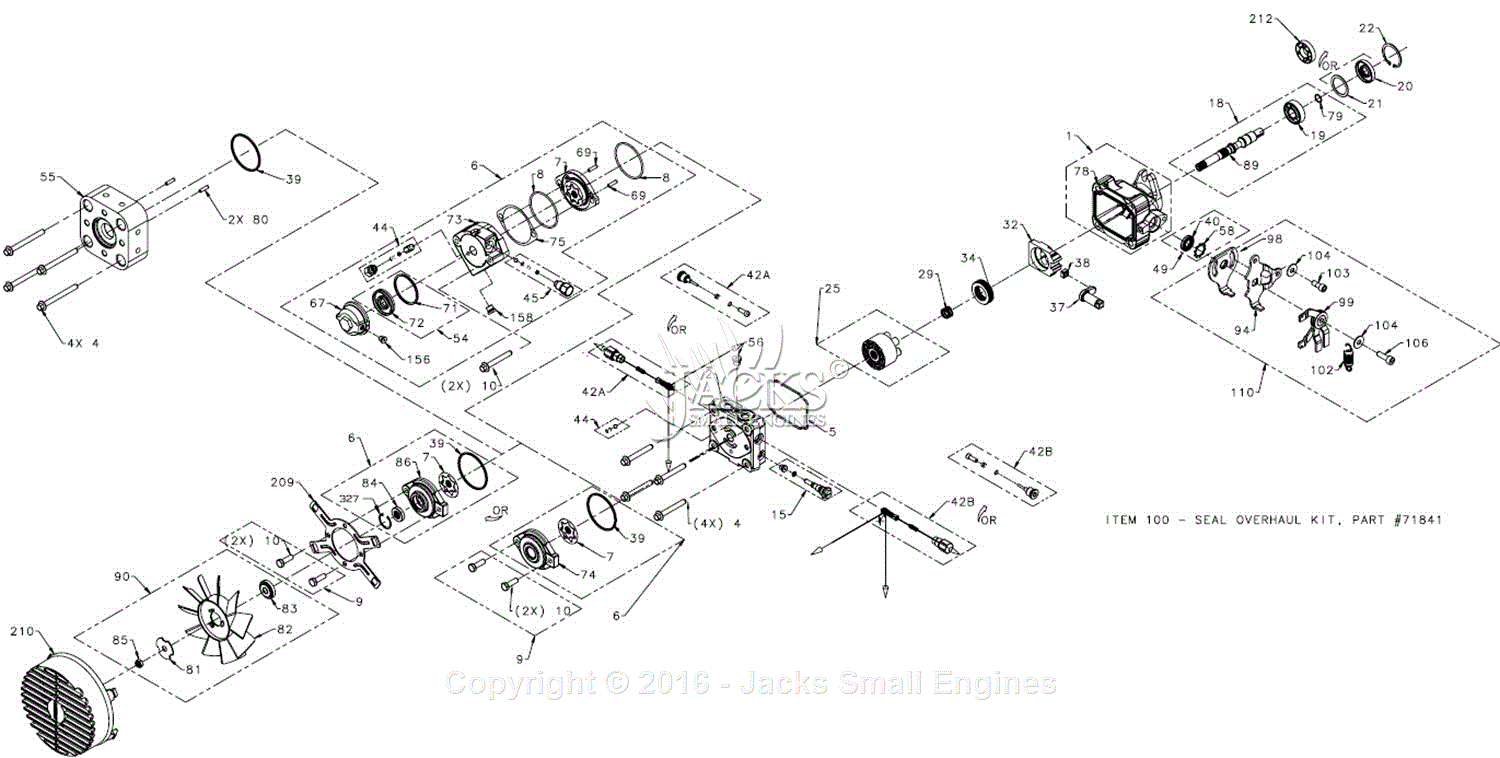 Hydro Gear PC-BGCC-AA1Z-XXX Parts Diagram for Pump Before SN 8001PXXXXX