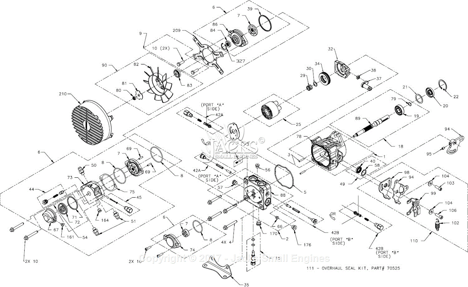 Hydro Gear PG-1HQQ-DA1X-XXXX Parts Diagram for Pump On or After SN