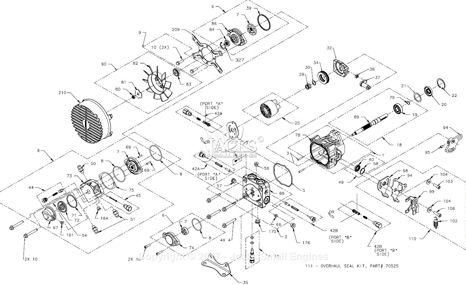 Hydro Gear PG-2HBB-HB1X-XXXX Parts Diagram for Pump Before SN 8001PXXXXX