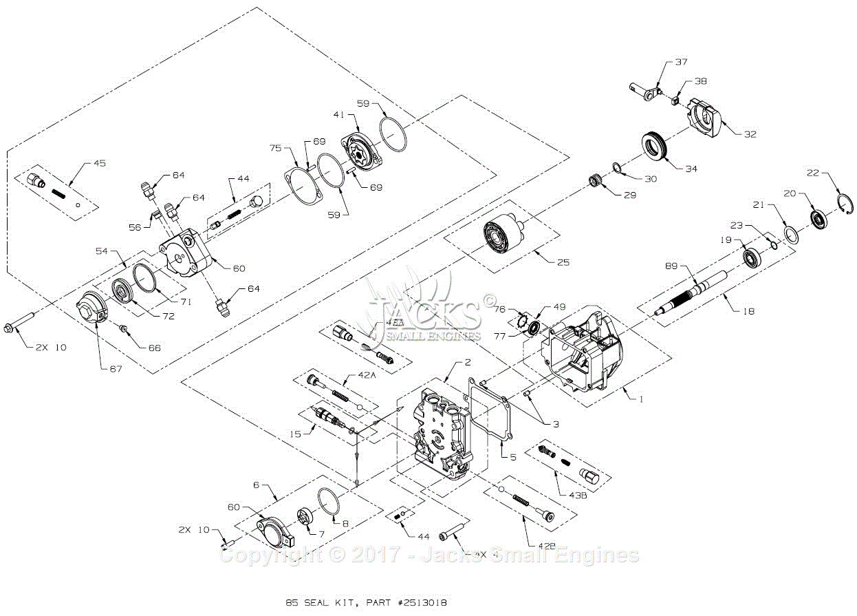 Hydro Gear PL Series Parts Diagram for PL-AGVV-DY1X-XXXX