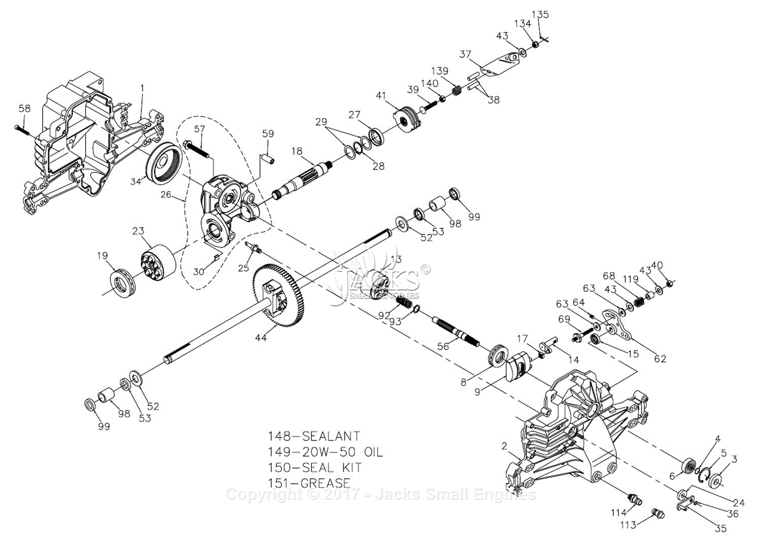 Hydro Gear 140607 Parts Diagram For Transaxle