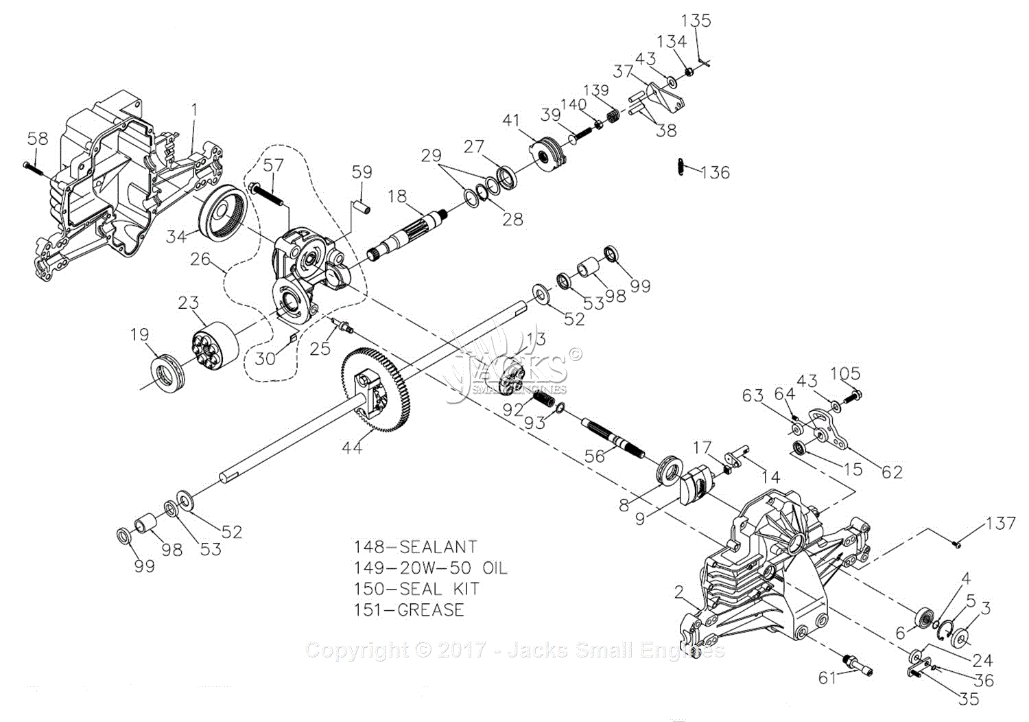 Hydro Gear 718-0254 Parts Diagram for Transaxle