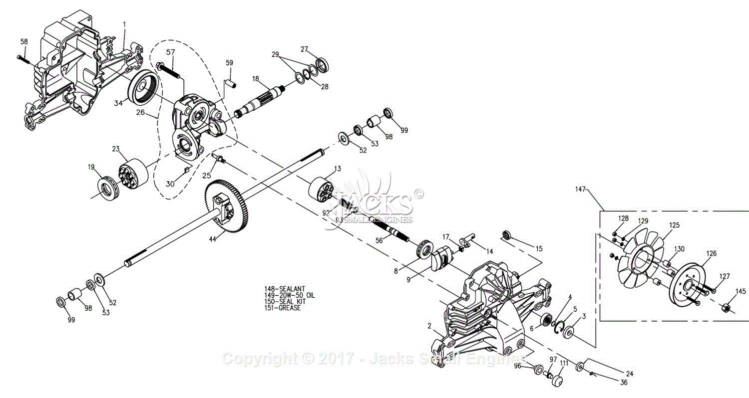 Hydro Gear D48001 Parts Diagram for Transaxle