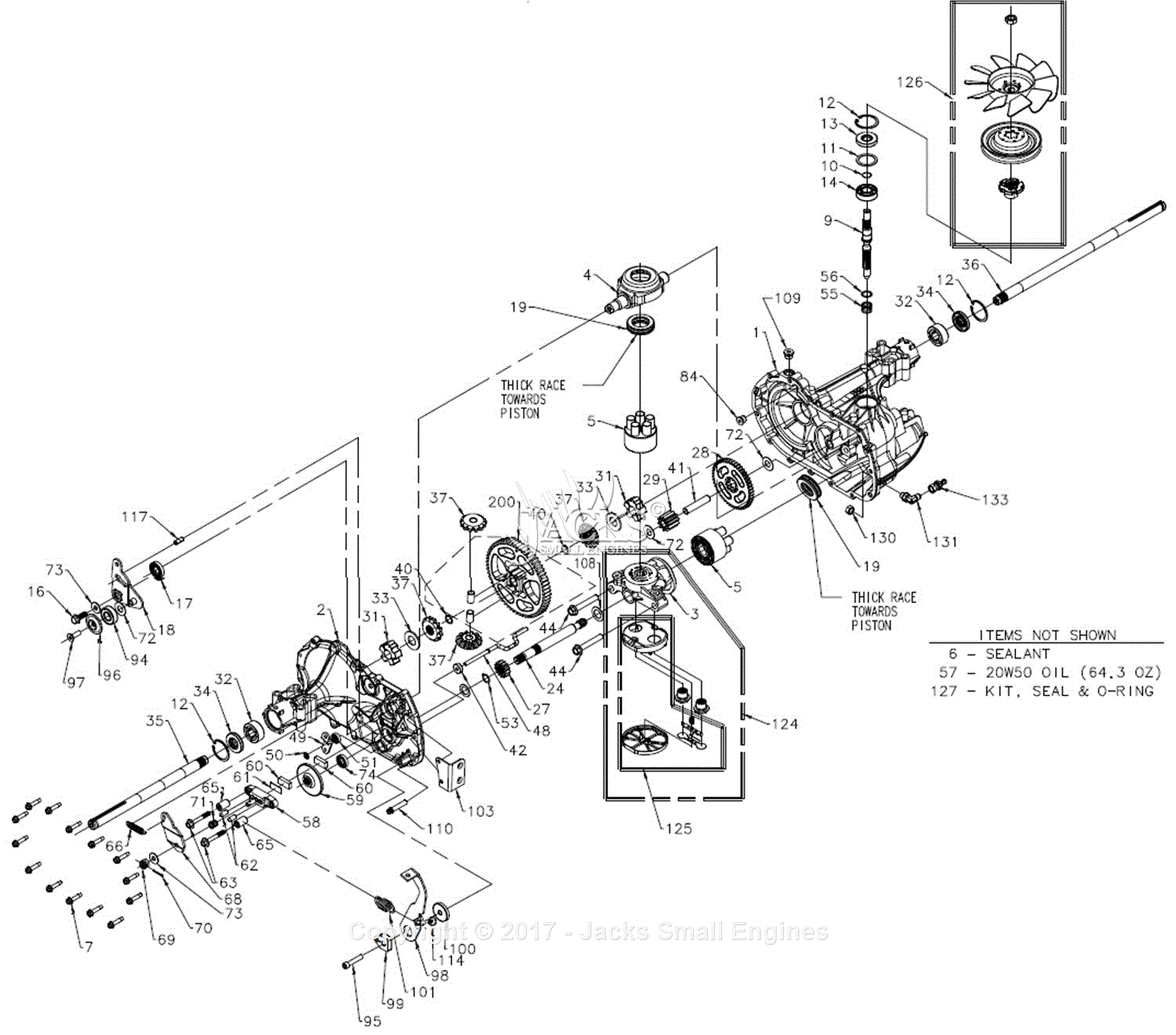 Hydro Gear 328-0510 Parts Diagram for Transaxle