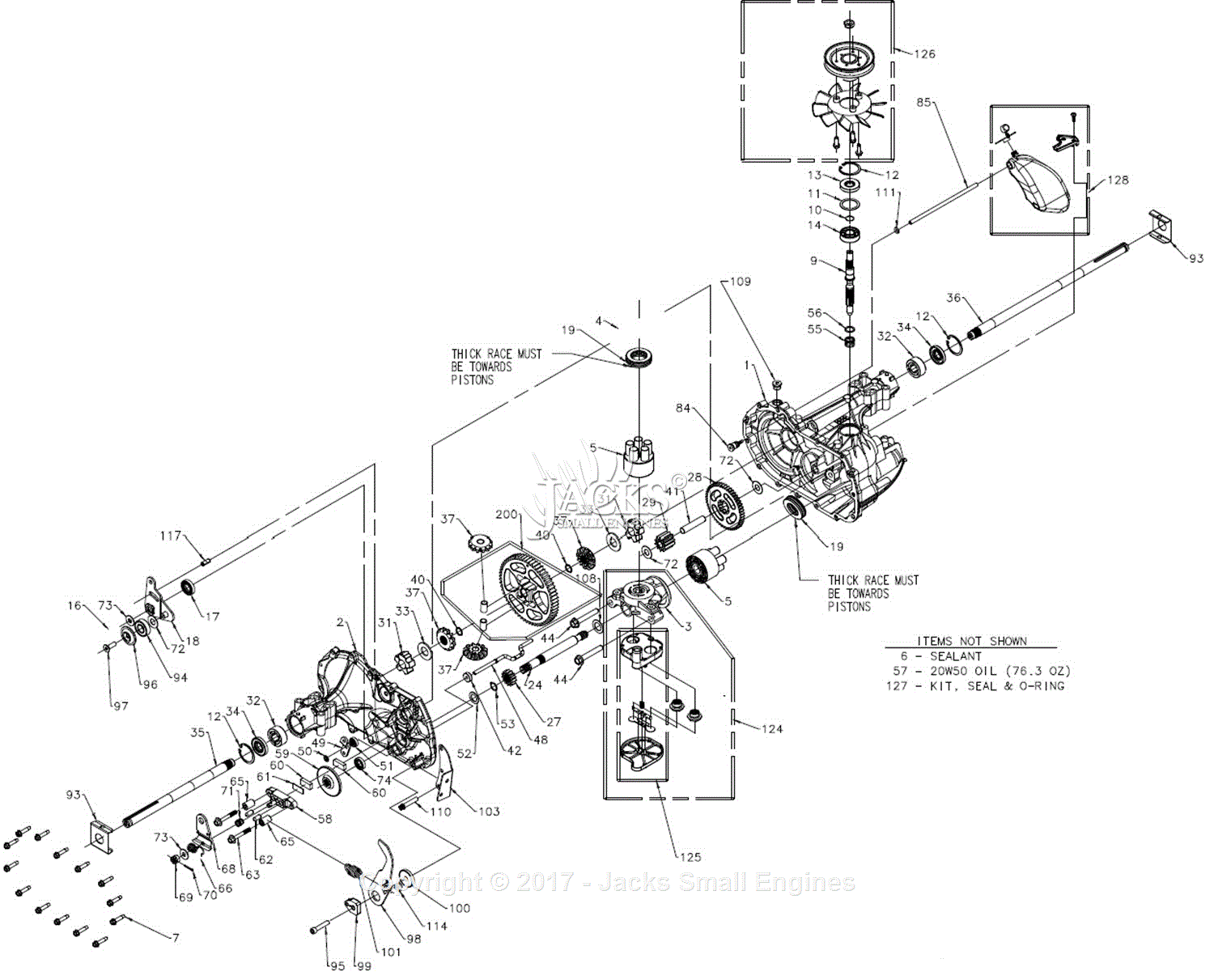 Hydro Gear 333-0510 Parts Diagram for Transaxle