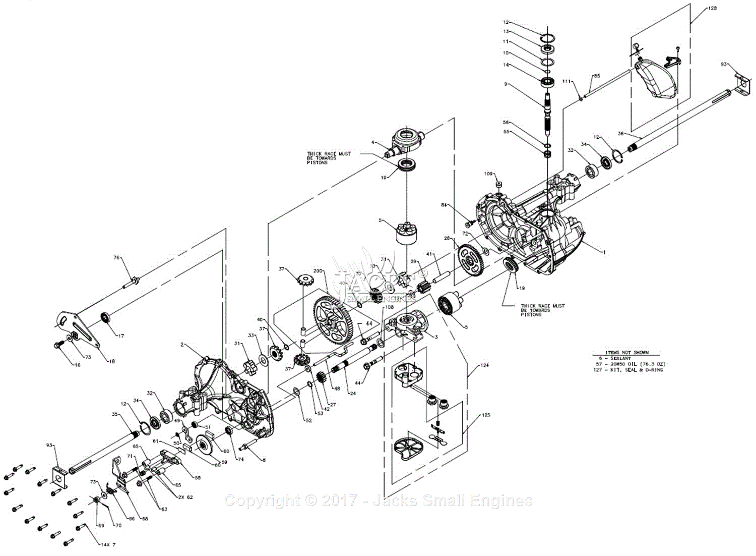 Hydro Gear 337-0510 Parts Diagram for Transaxle