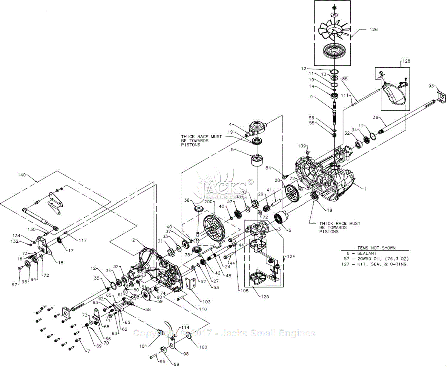 Hydro Gear 355-0510 Parts Diagram for Transaxle