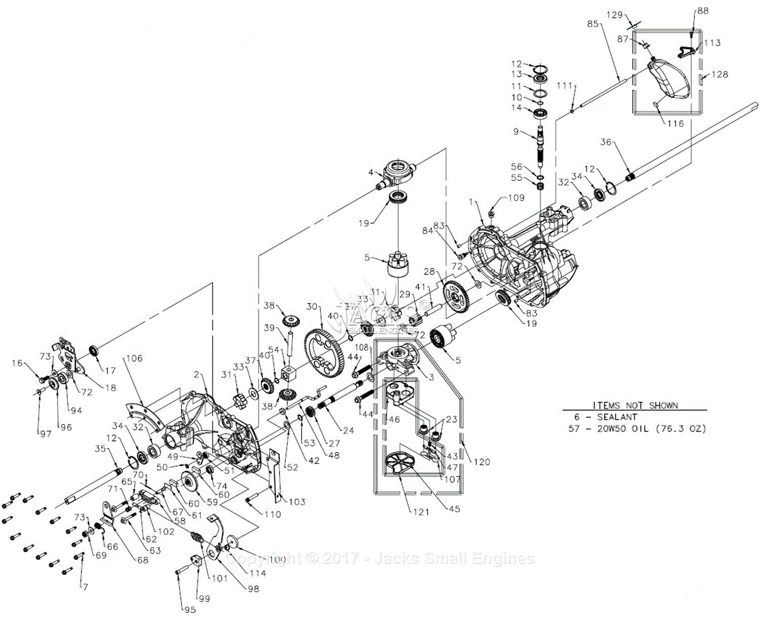 Hydro Gear 618-0389 Parts Diagram for Transaxle