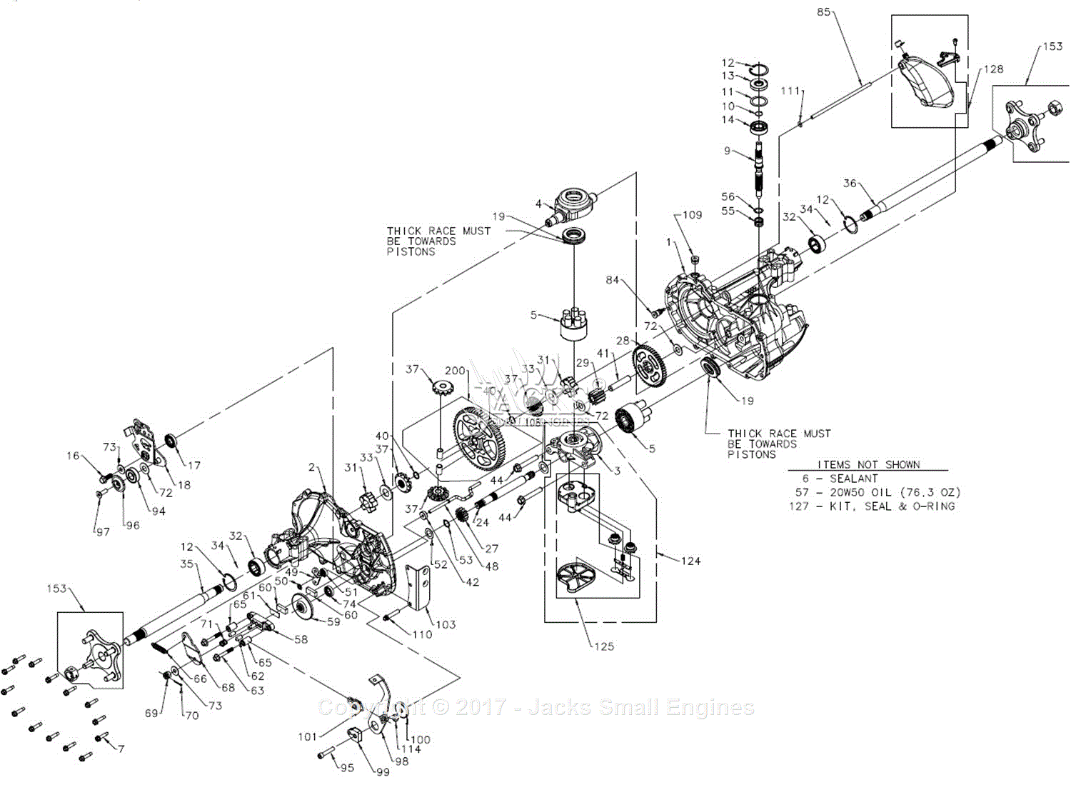 Hydro Gear 618-0667A Parts Diagram for Transaxle