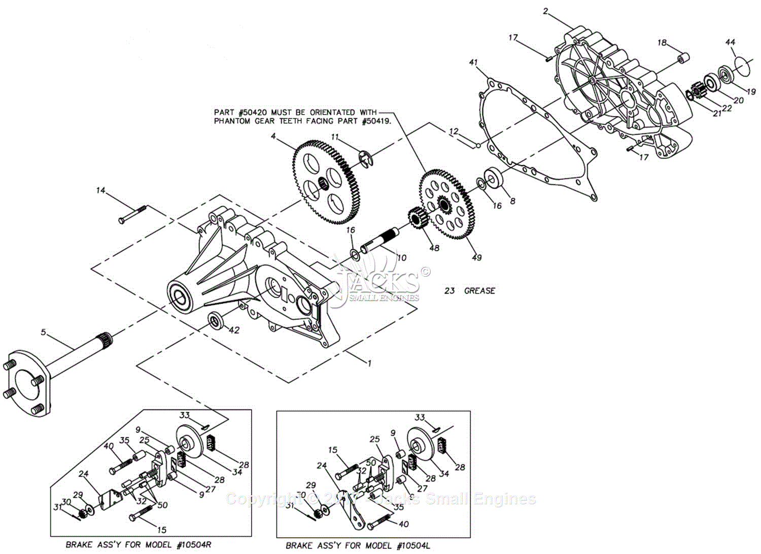 Hydro Gear 10504L Parts Diagram for Transaxle