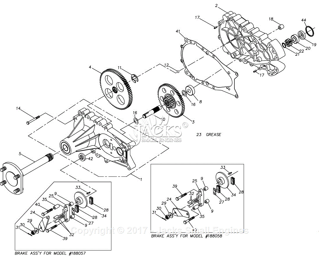 Hydro Gear 188057 Parts Diagram for Transaxle