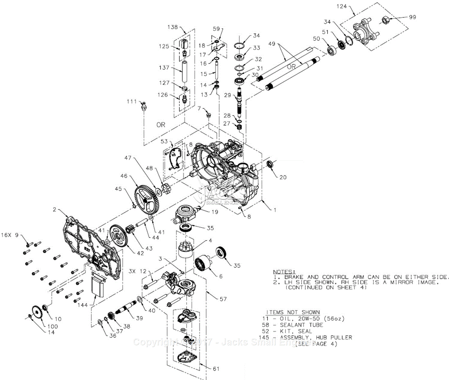 Hydro Gear ZA-AHBB-3D5A-2CXX Parts Diagram for Service Schematic