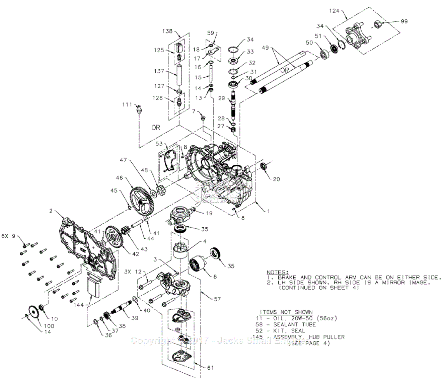 Hydro Gear ZB-DKBB-2L5C-1DAX Parts Diagram for Service Schematic