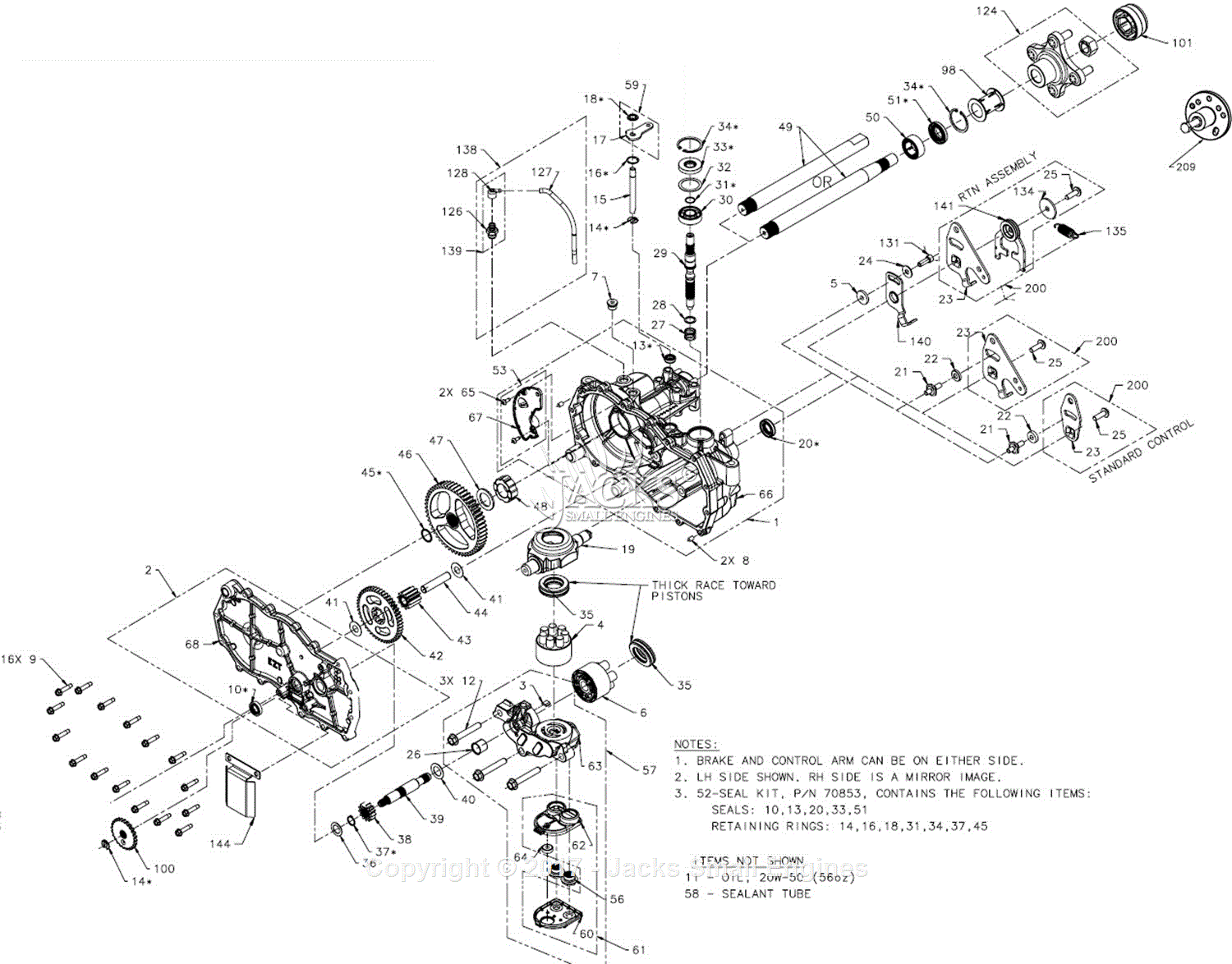 Hydro Gear ZC-ACBB-2L7B-1DPX Parts Diagram for Service Schematic