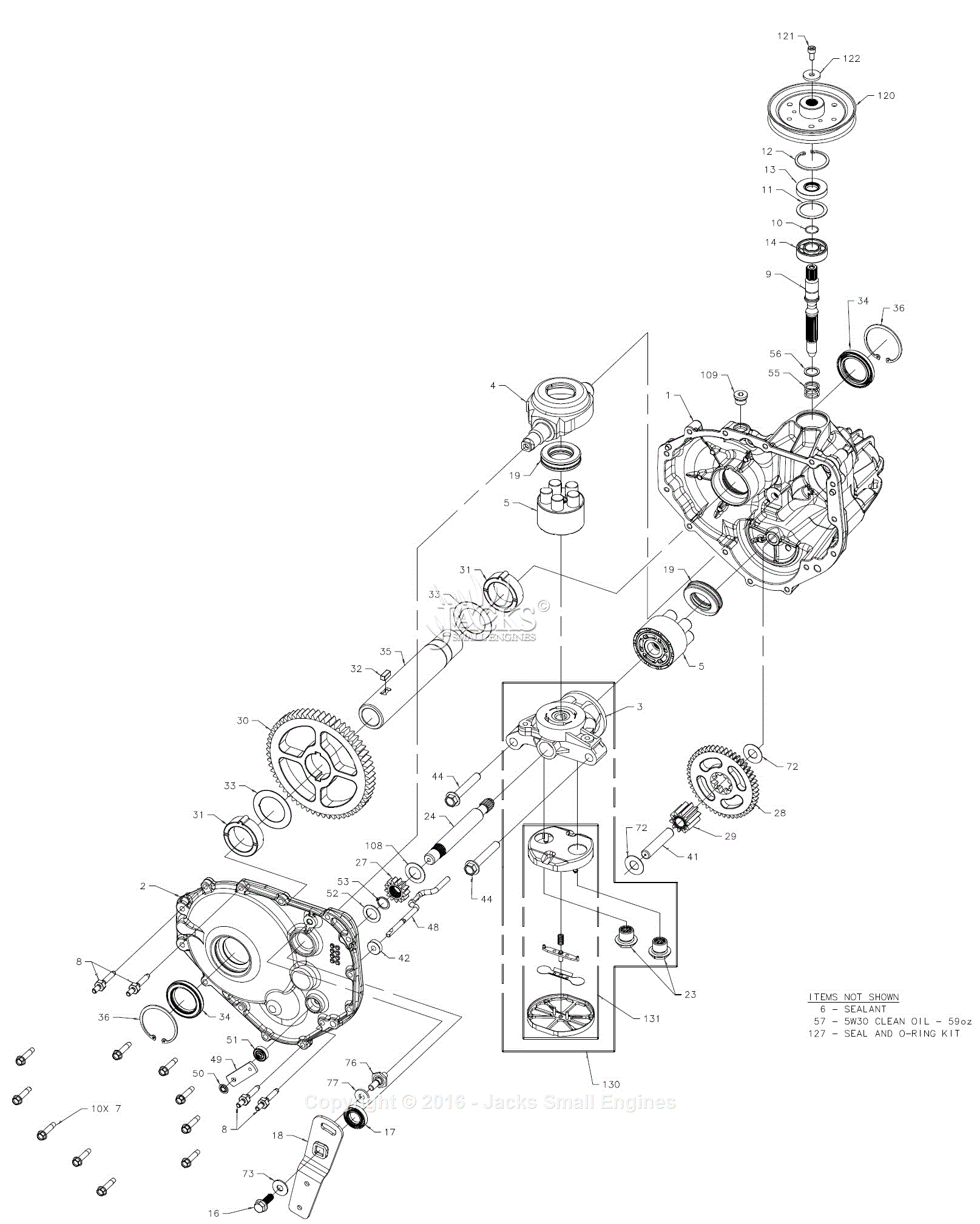 Hydro Gear 445058 (321-0410) Parts Diagram for Full Assembly