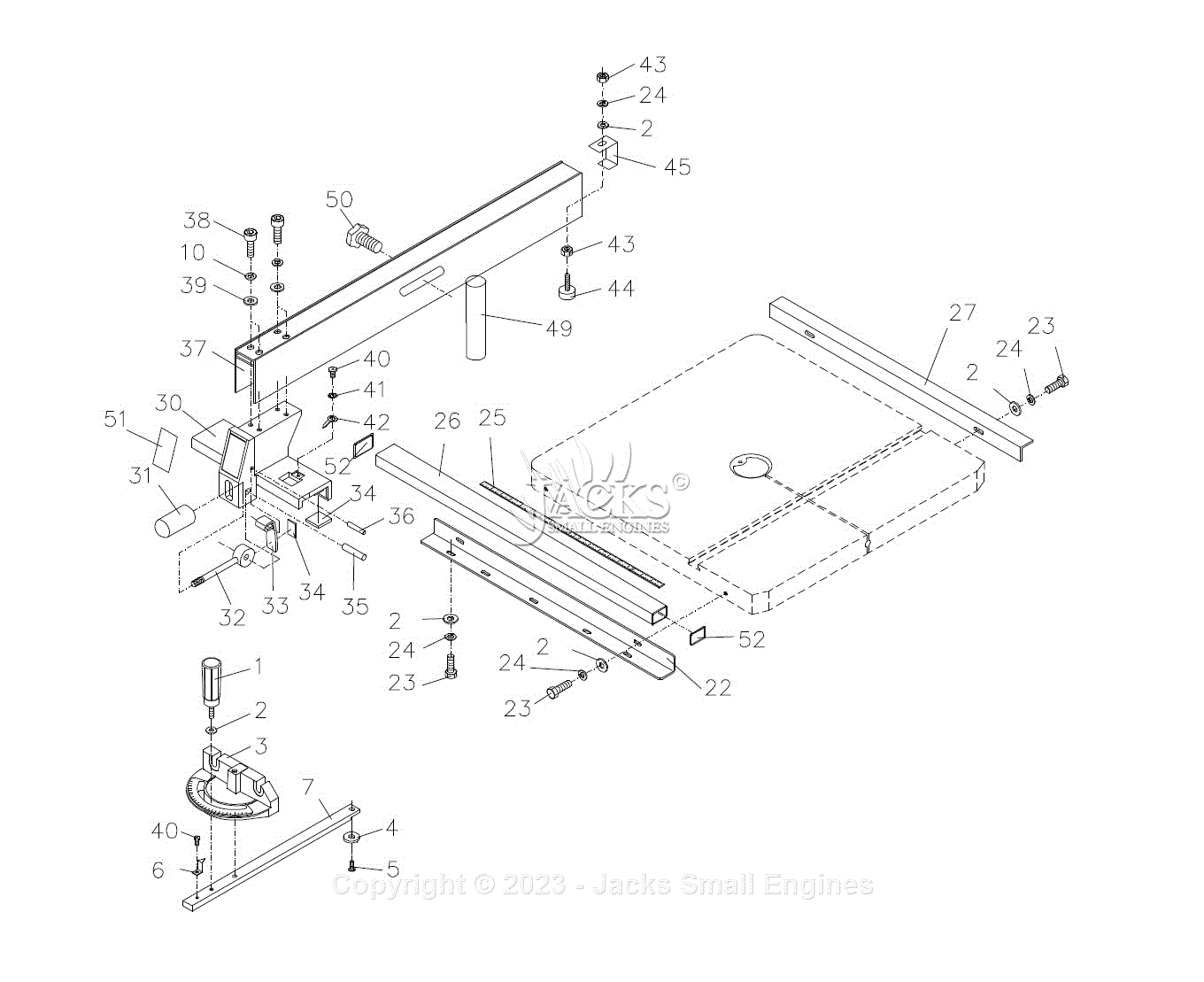 Jet Tools JWBS-16B 16-Inch Woodworking Band Saw 708749B Parts Diagram ...