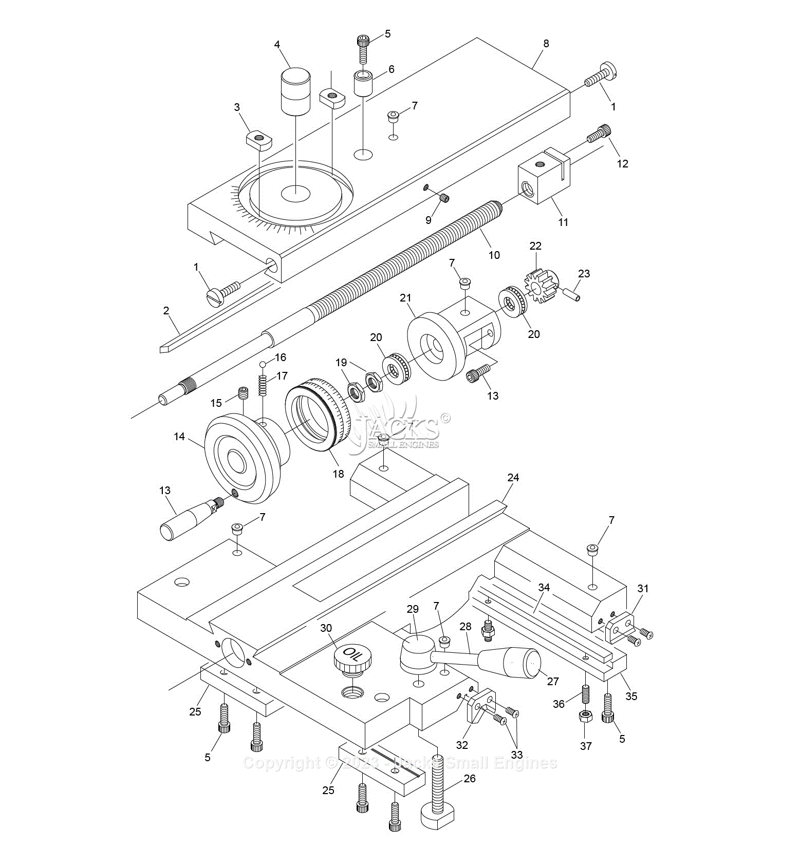 Jet Tools E Vs Lathe Parts Diagram For Parts List Carriage