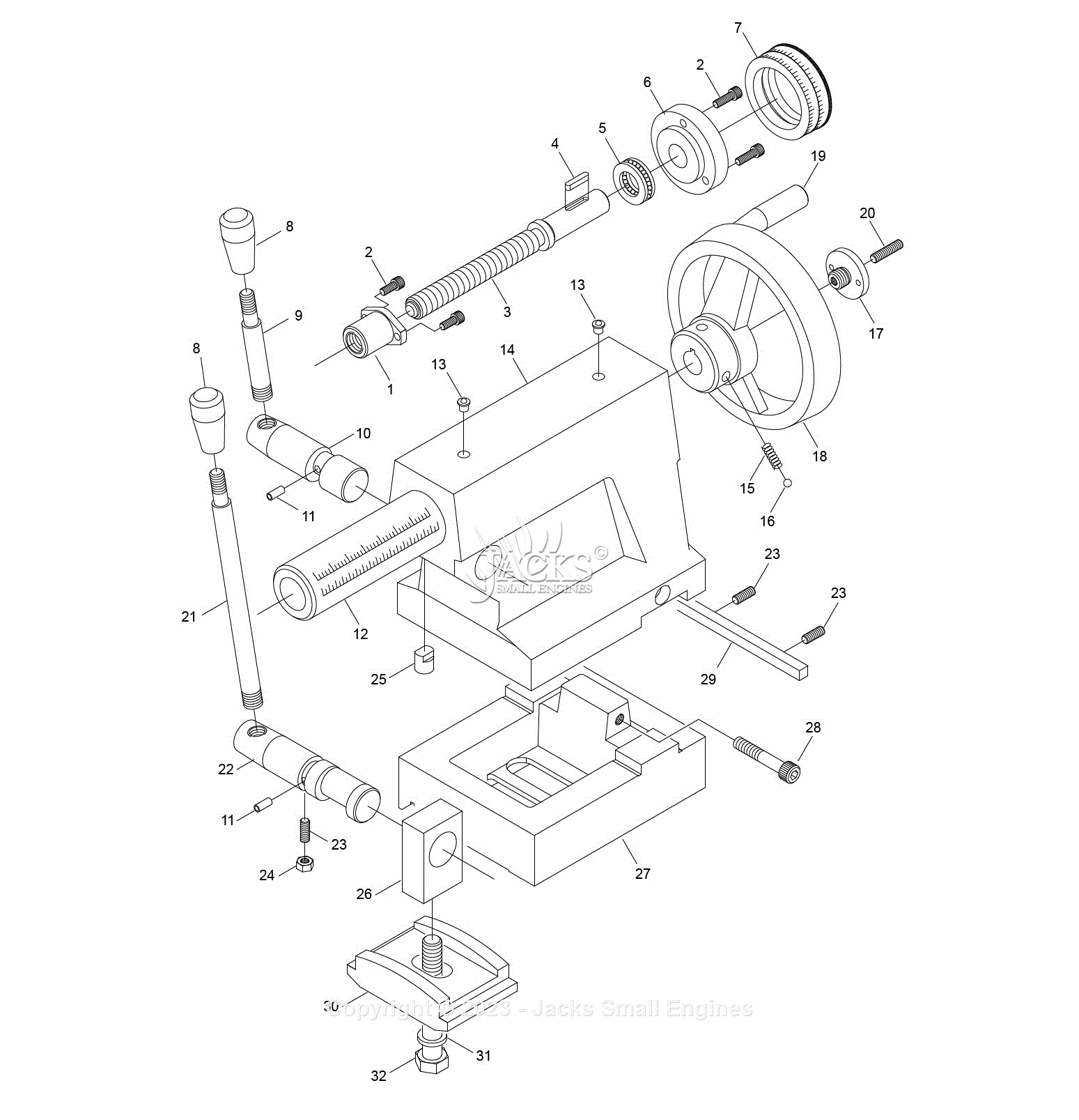 Jet Tools 1236 E-1236vs Lathe Parts Diagram For Parts List 6 