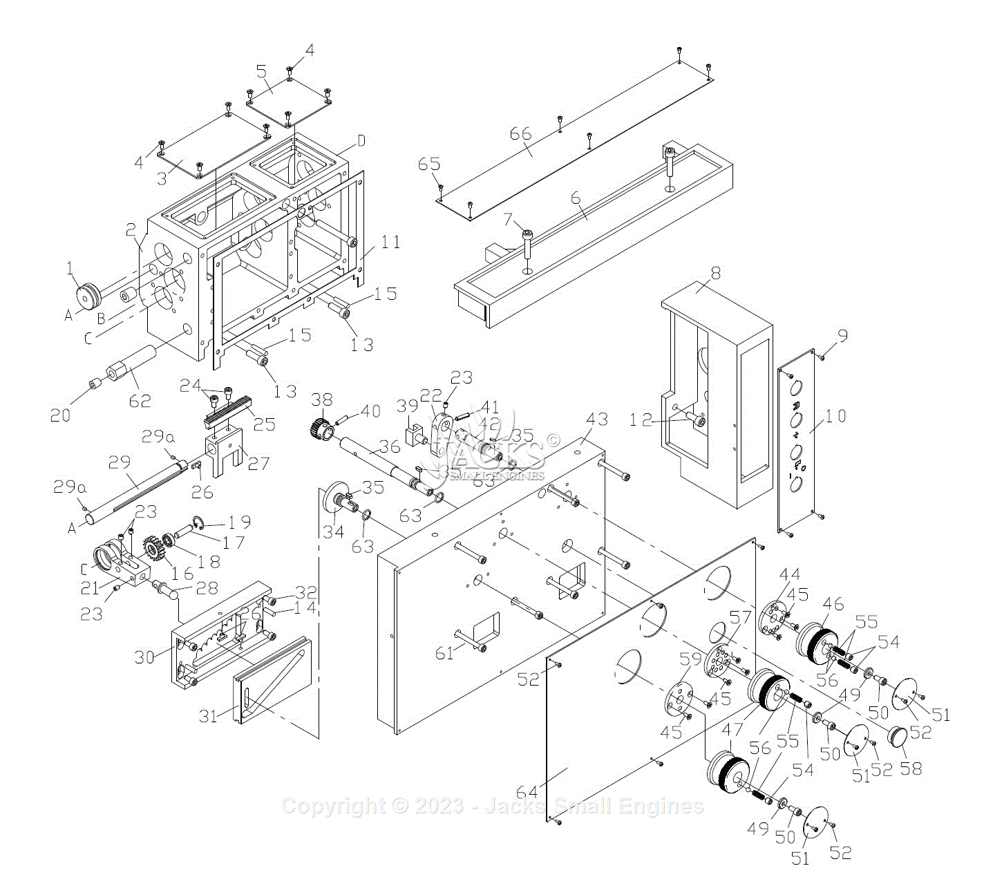 Jet Tools GH-1440 Geared Head Lathe 14x40 inch 322830 Parts Diagram for ...