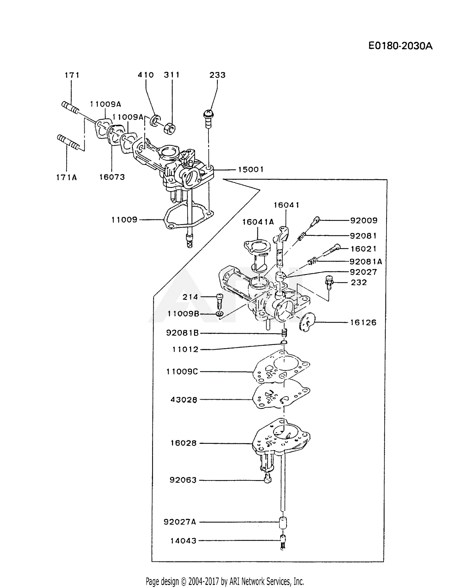 Kawasaki FA210D-AS22 4 Engine FA210D Parts Diagram for