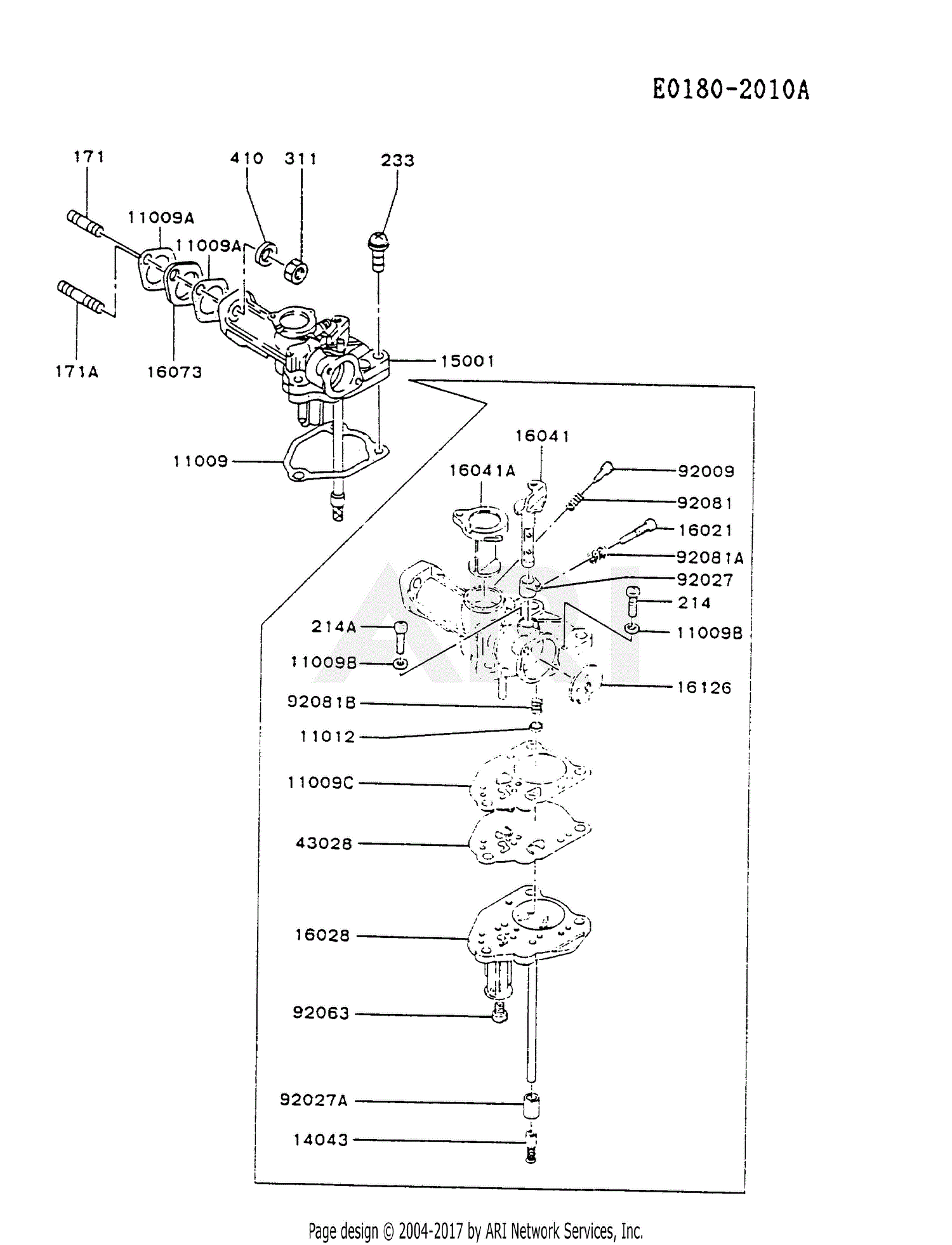 Kawasaki FA210D-CS06 4 Stroke Engine FA210D Parts Diagram for